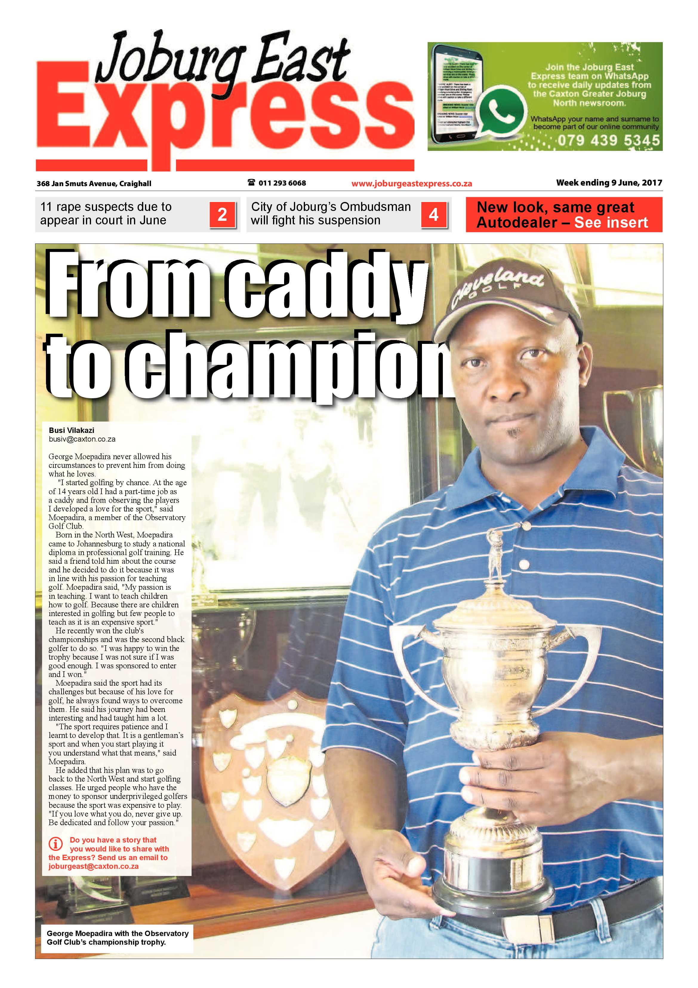 Joburg East Express 9 June 2017 page 1