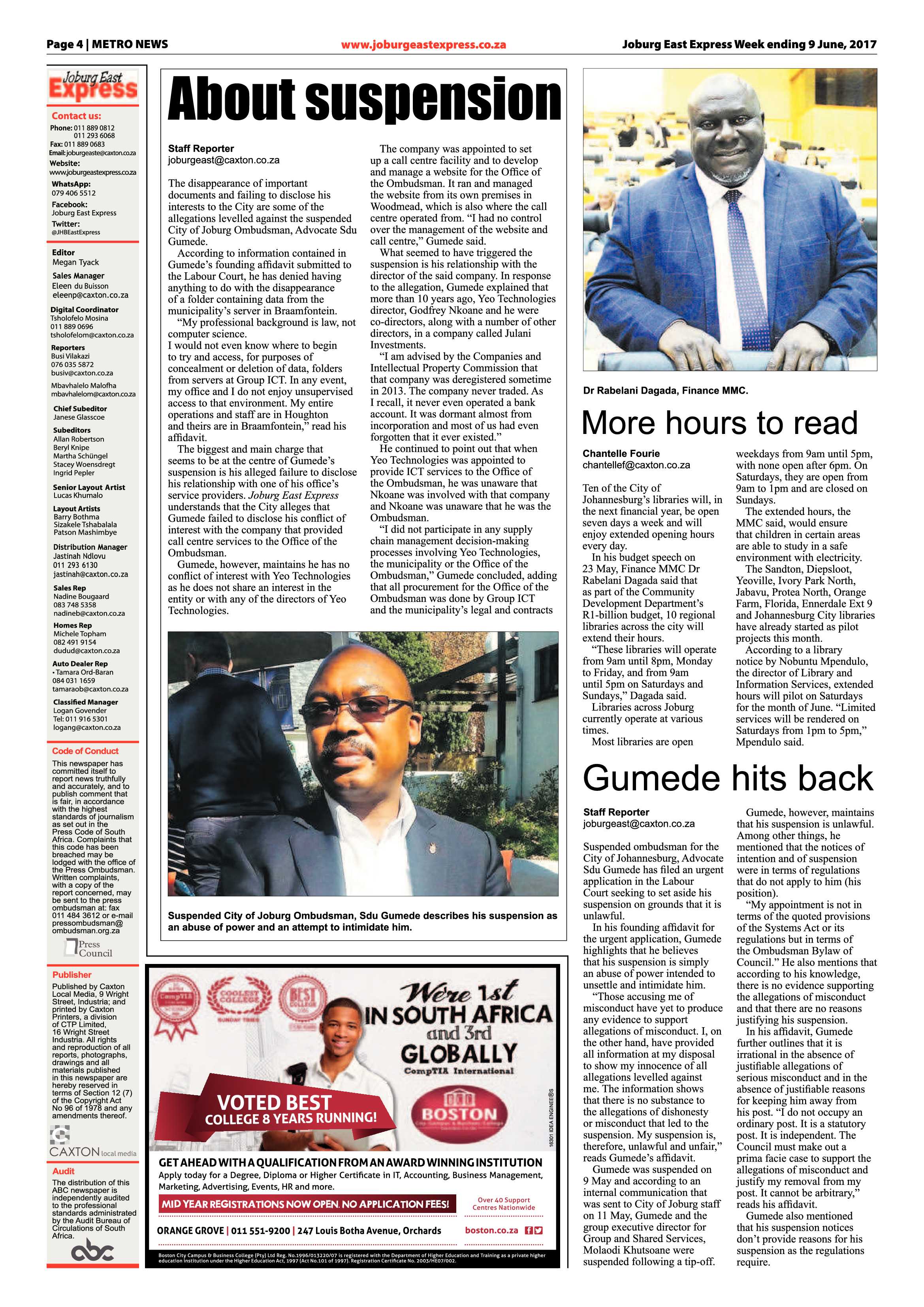 Joburg East Express 9 June 2017 page 4