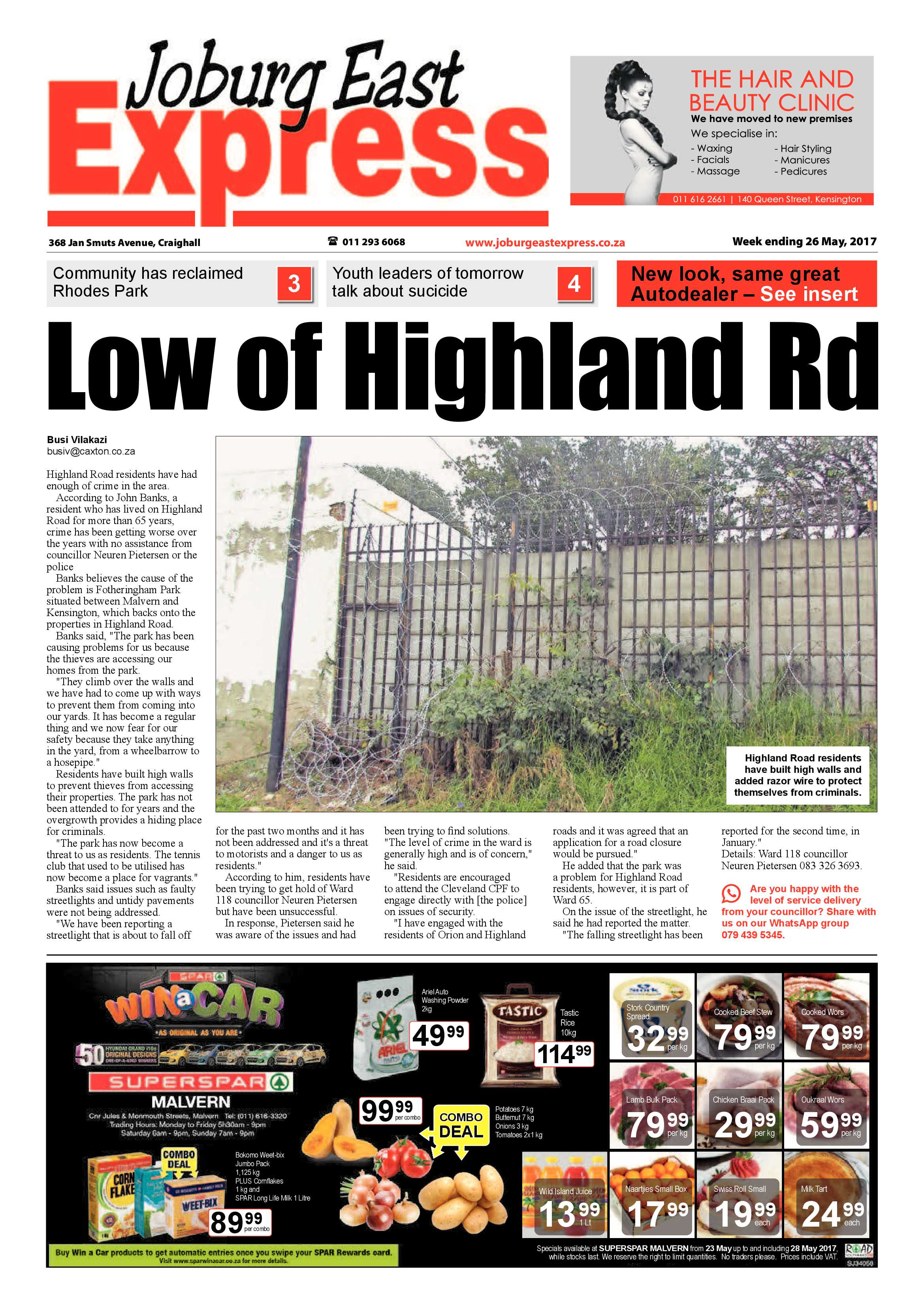 Joburg East Express 12 December 2016 page 1