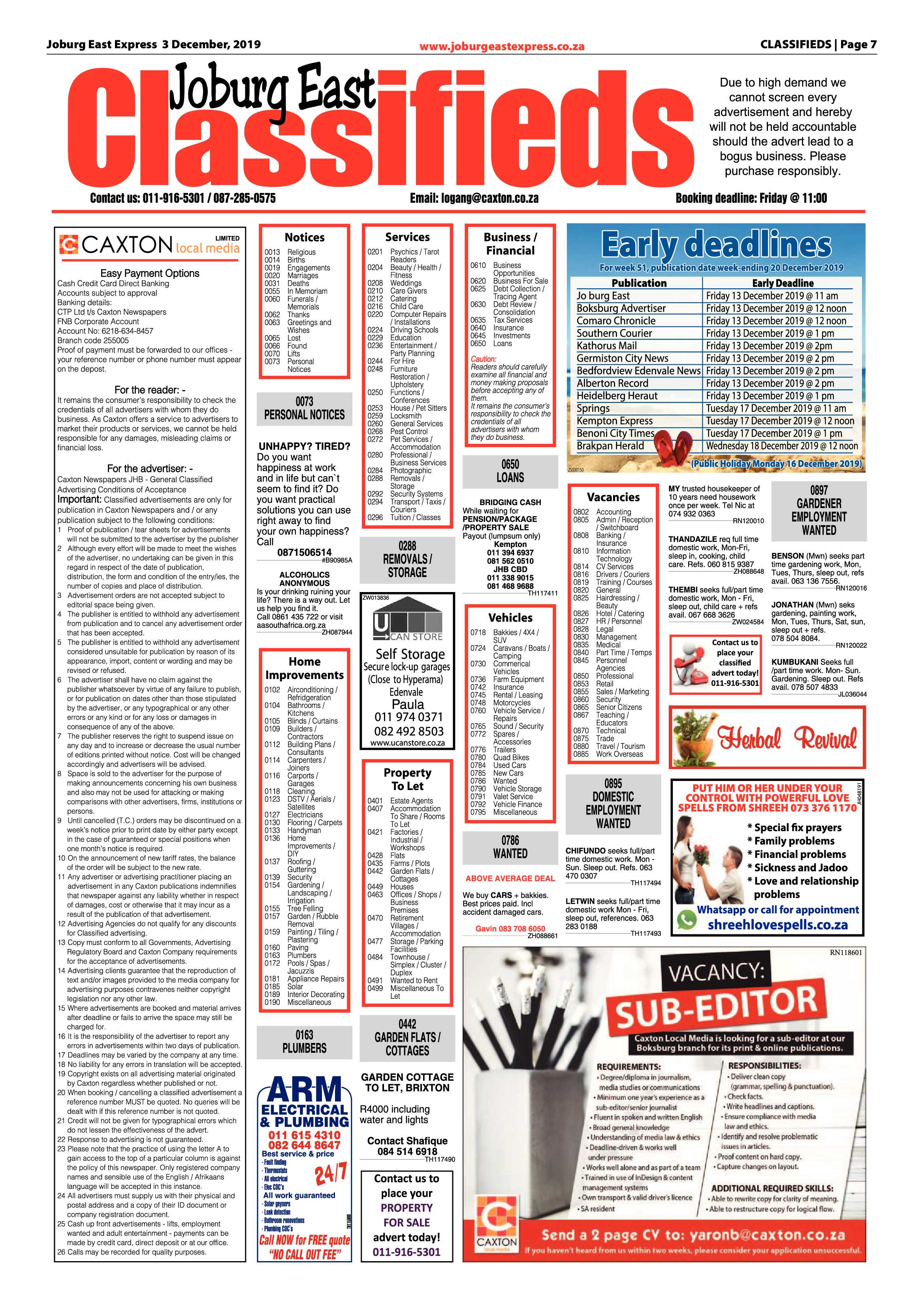 Joburg East Express 03 December 2019 page 7