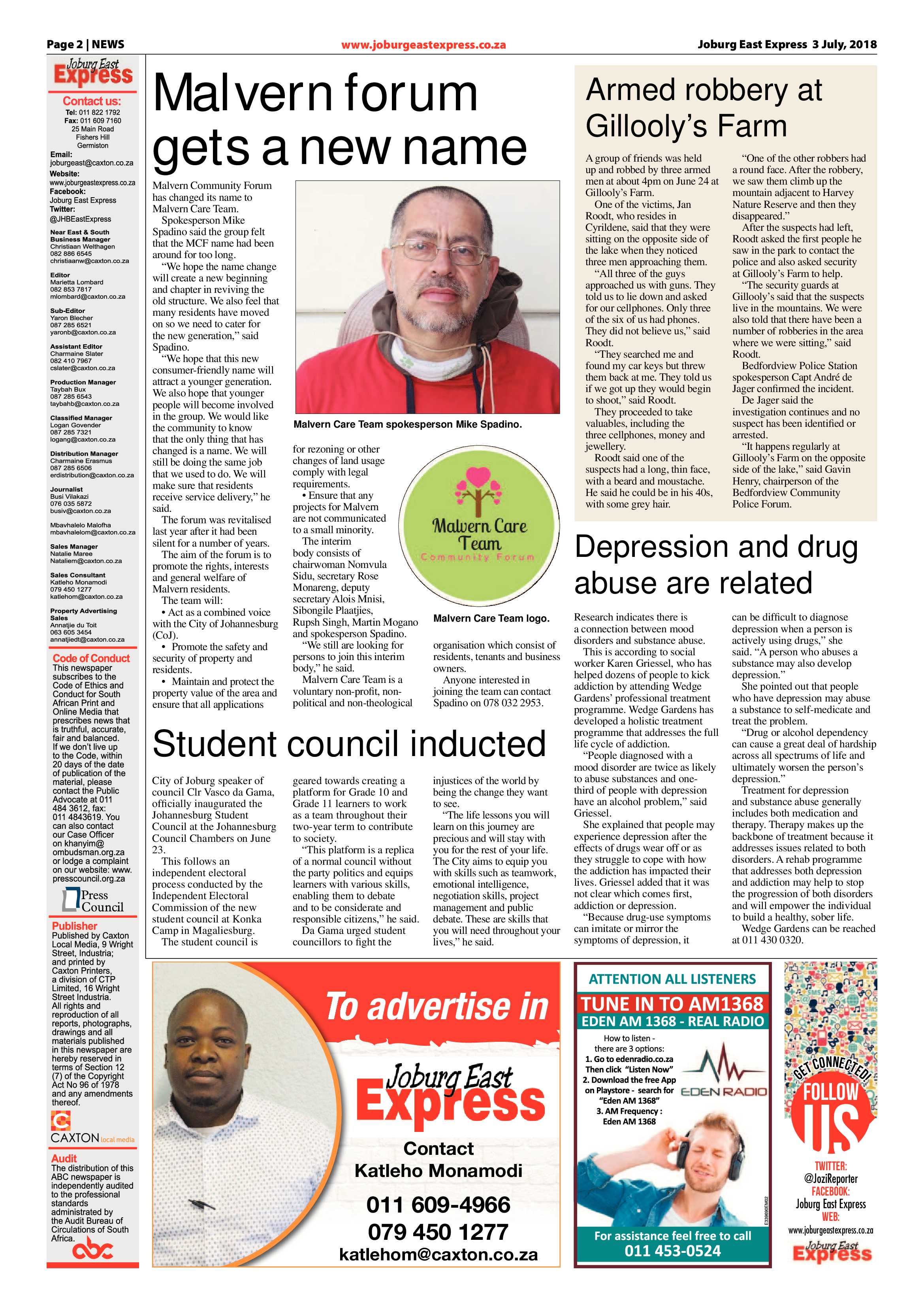 Joburg East Express 03 July 2018 page 2