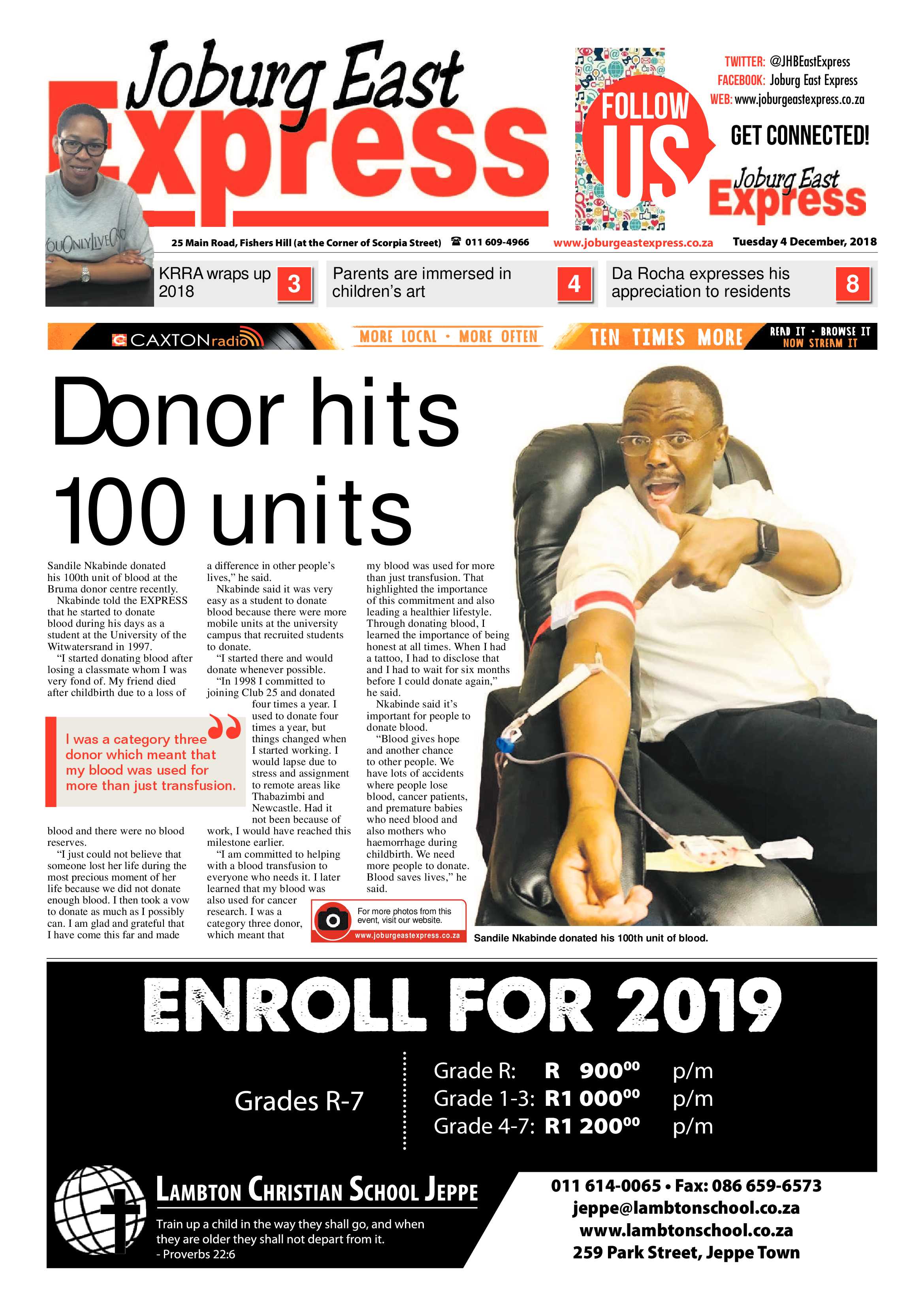 Joburg East Express 04 December 2018 page 1