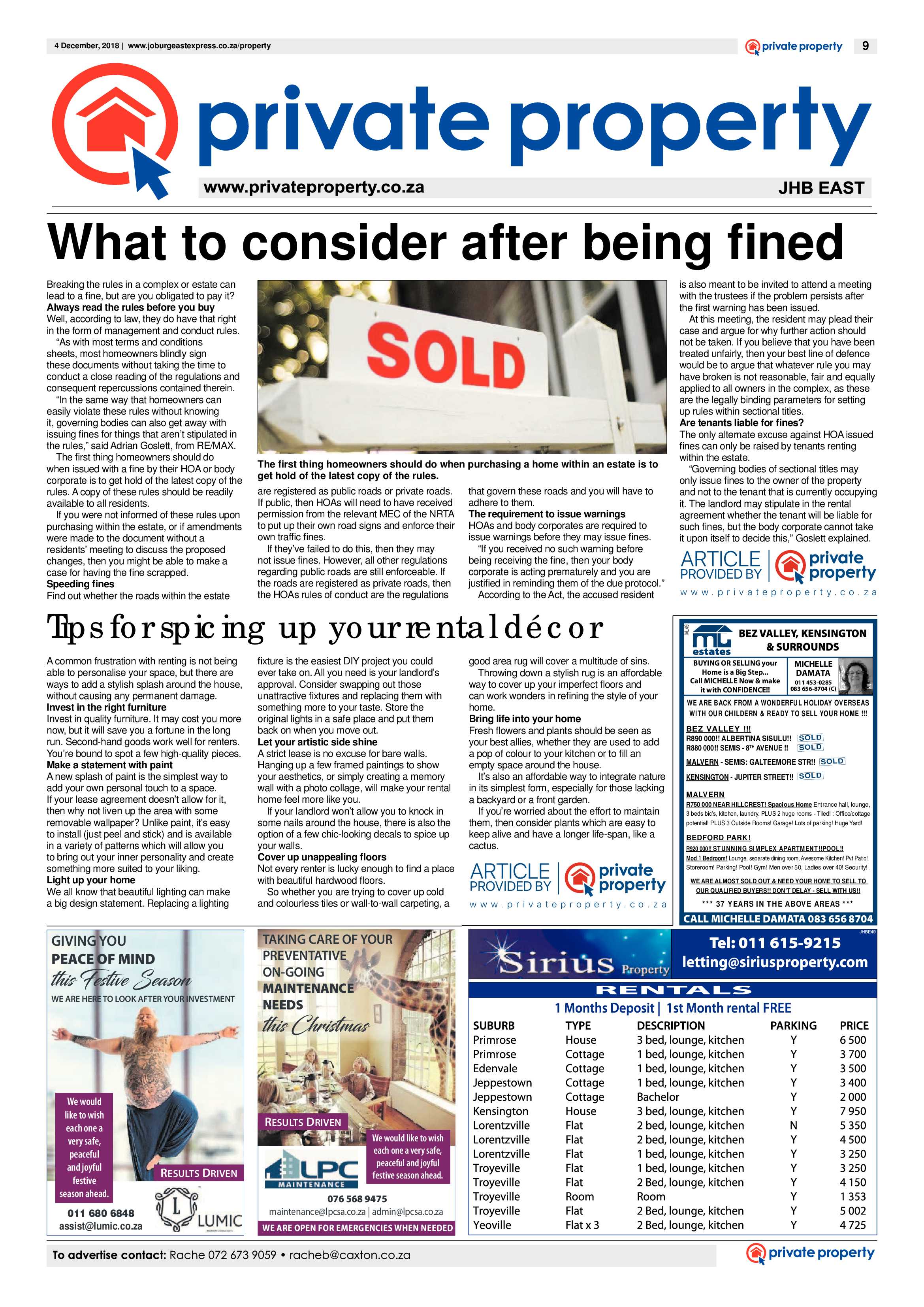 Joburg East Express 04 December 2018 page 9