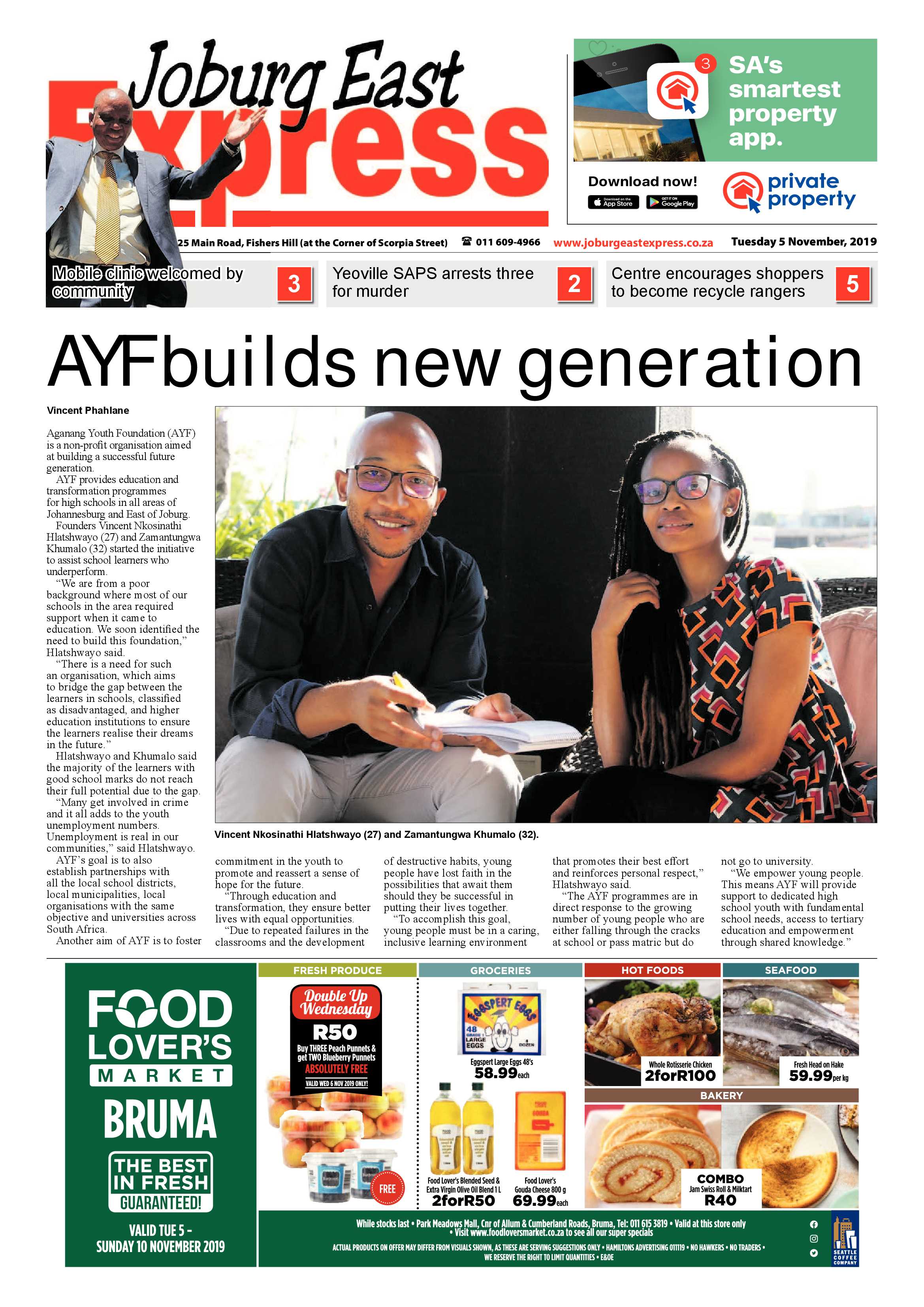 Joburg East Express 05 November 2019 page 1