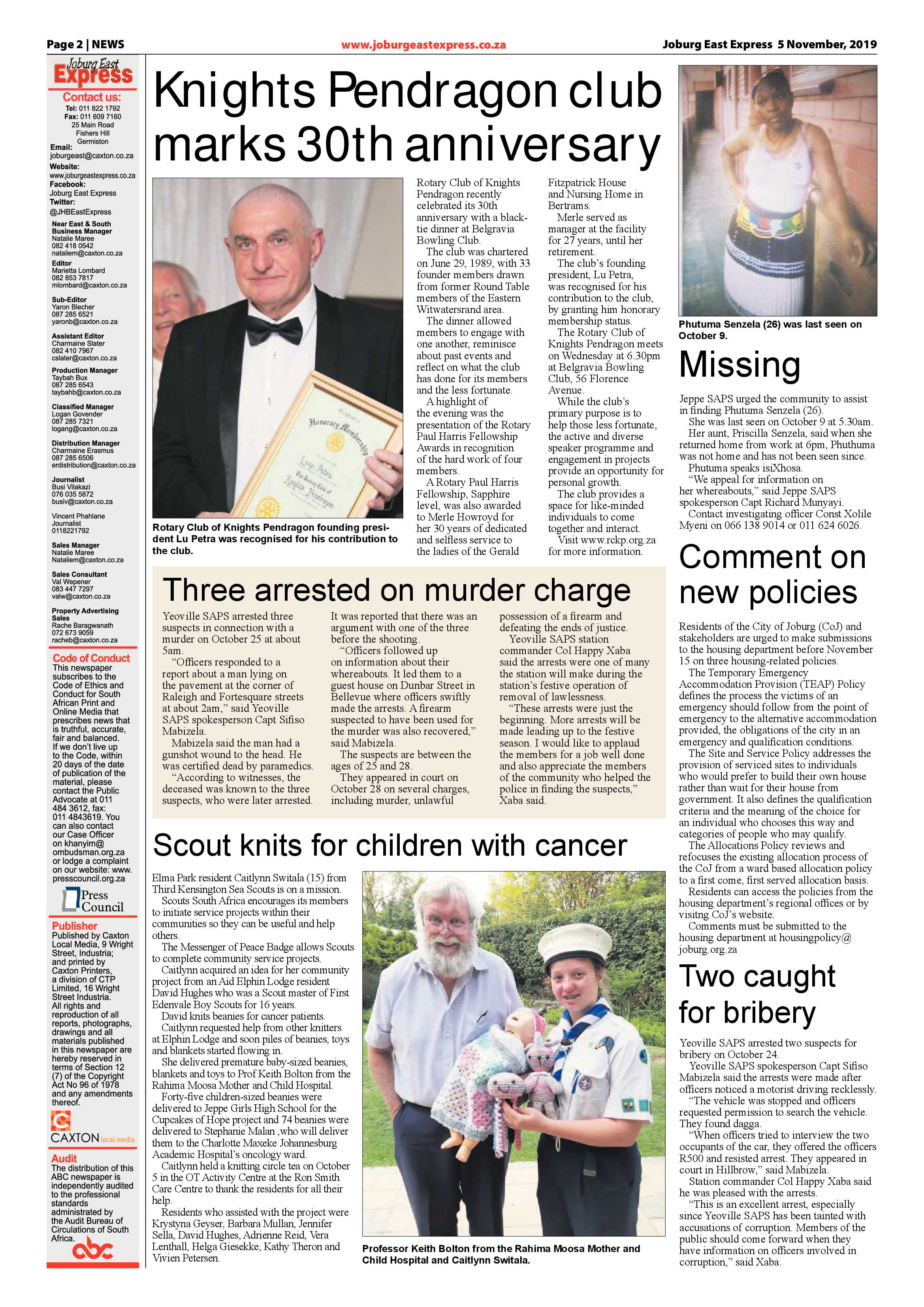 Joburg East Express 05 November 2019 page 2