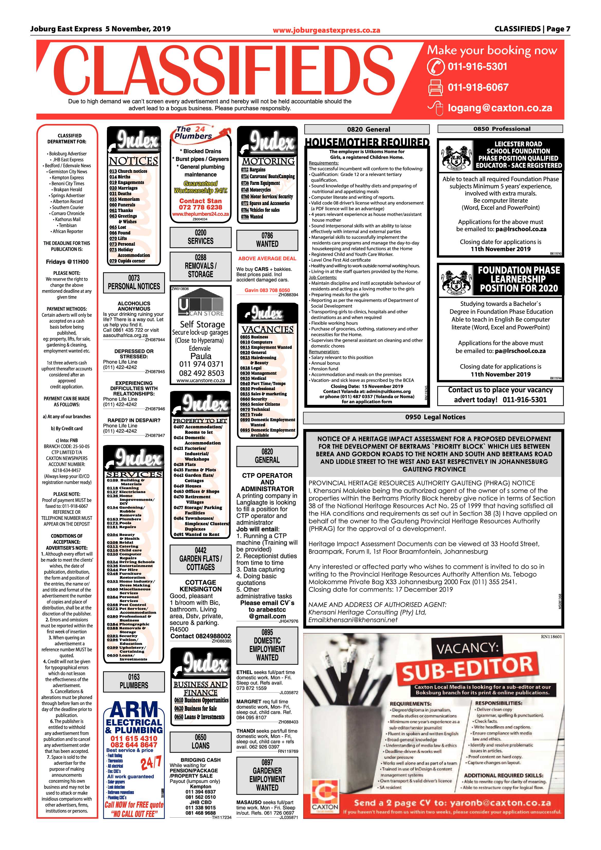 Joburg East Express 05 November 2019 page 7