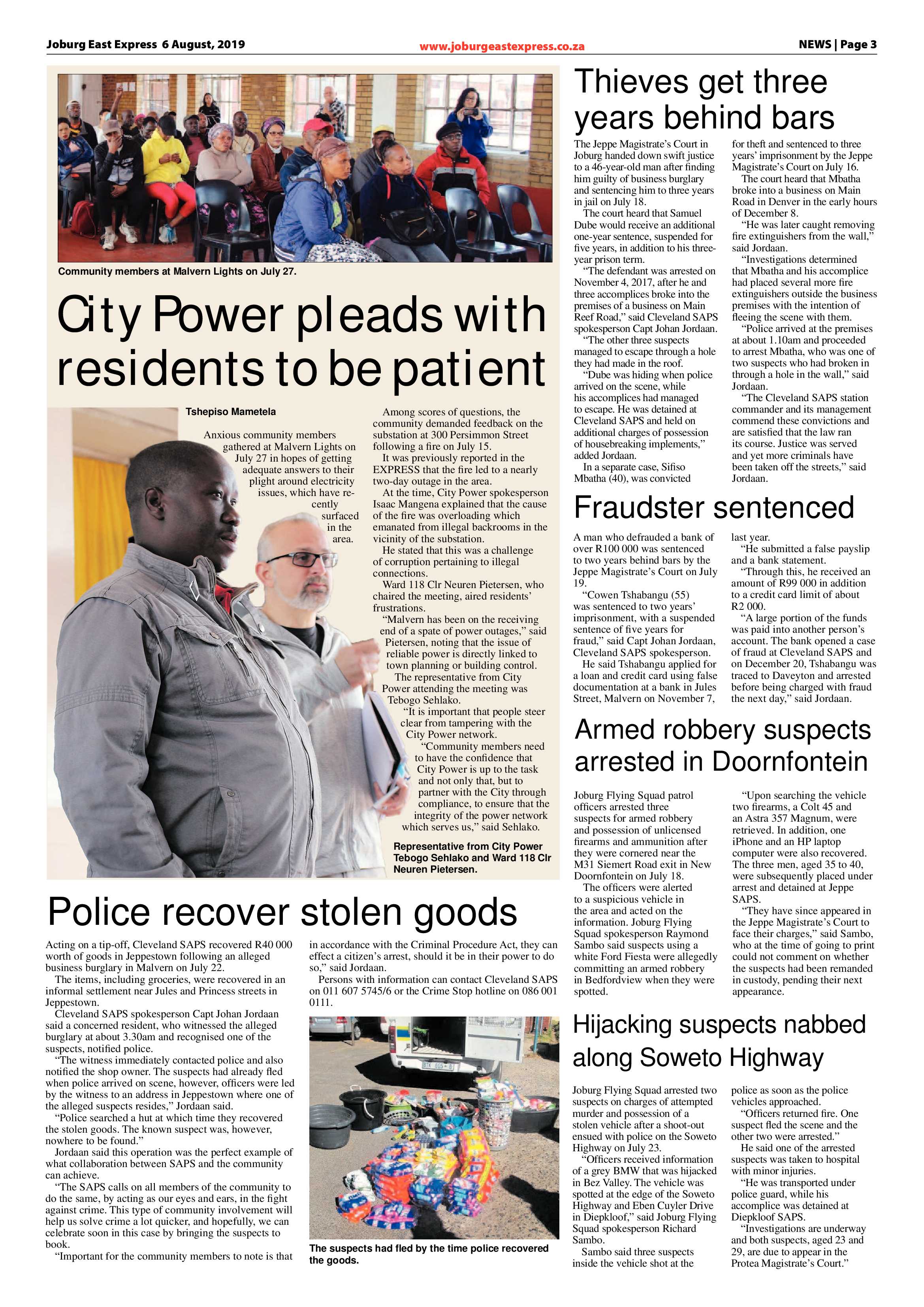 Joburg East Express 06 August 2019 page 3