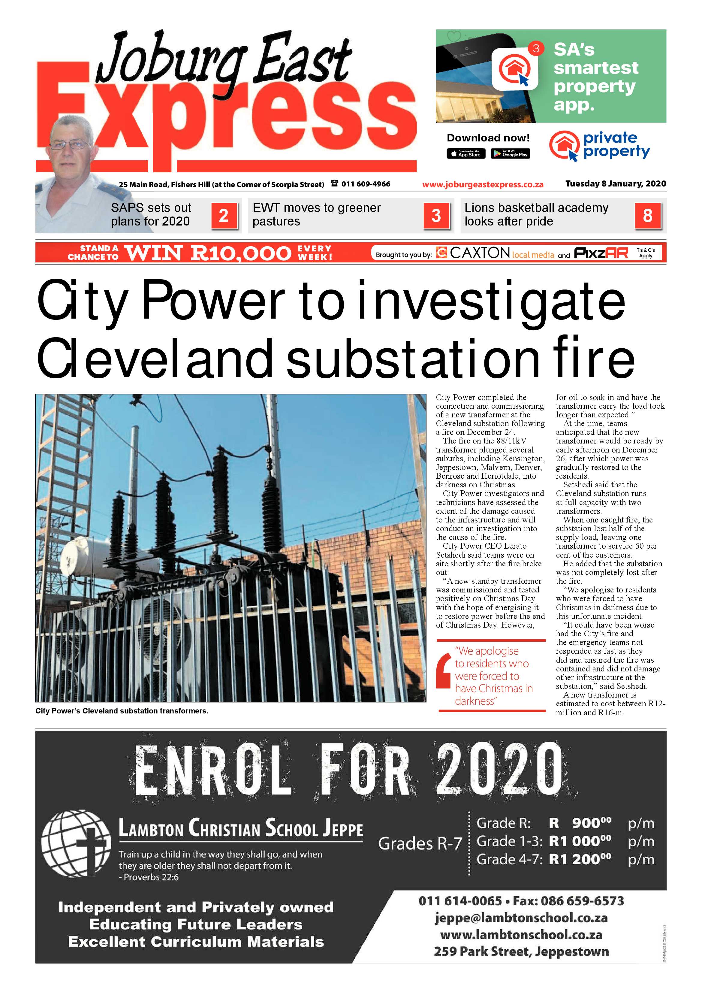 Joburg East Express 07 January 2020 page 1