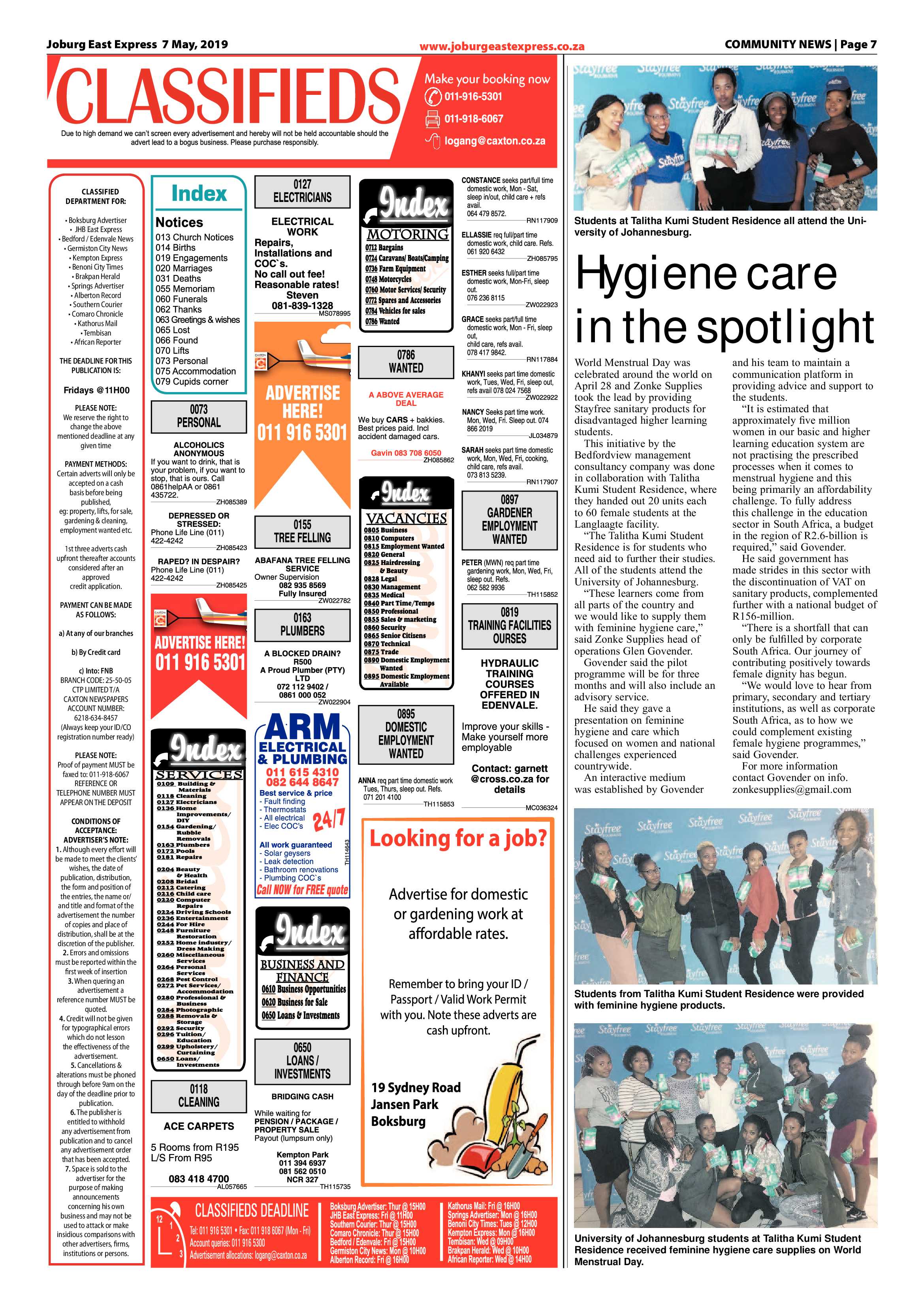 Joburg East Express 07 May 2019 page 7