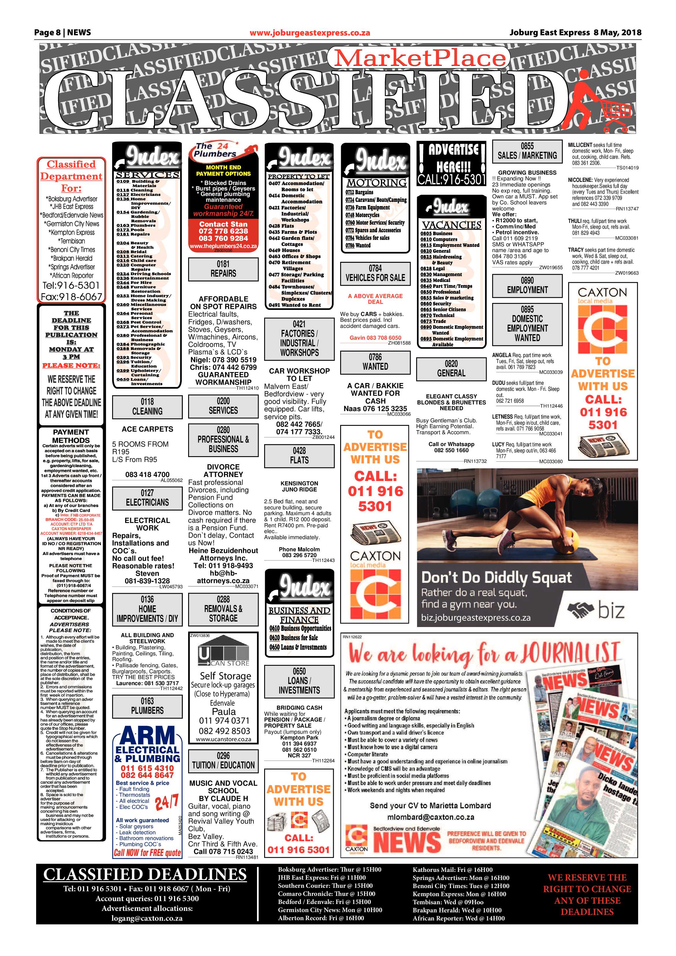 Joburg East Express 08 May 2018 page 8