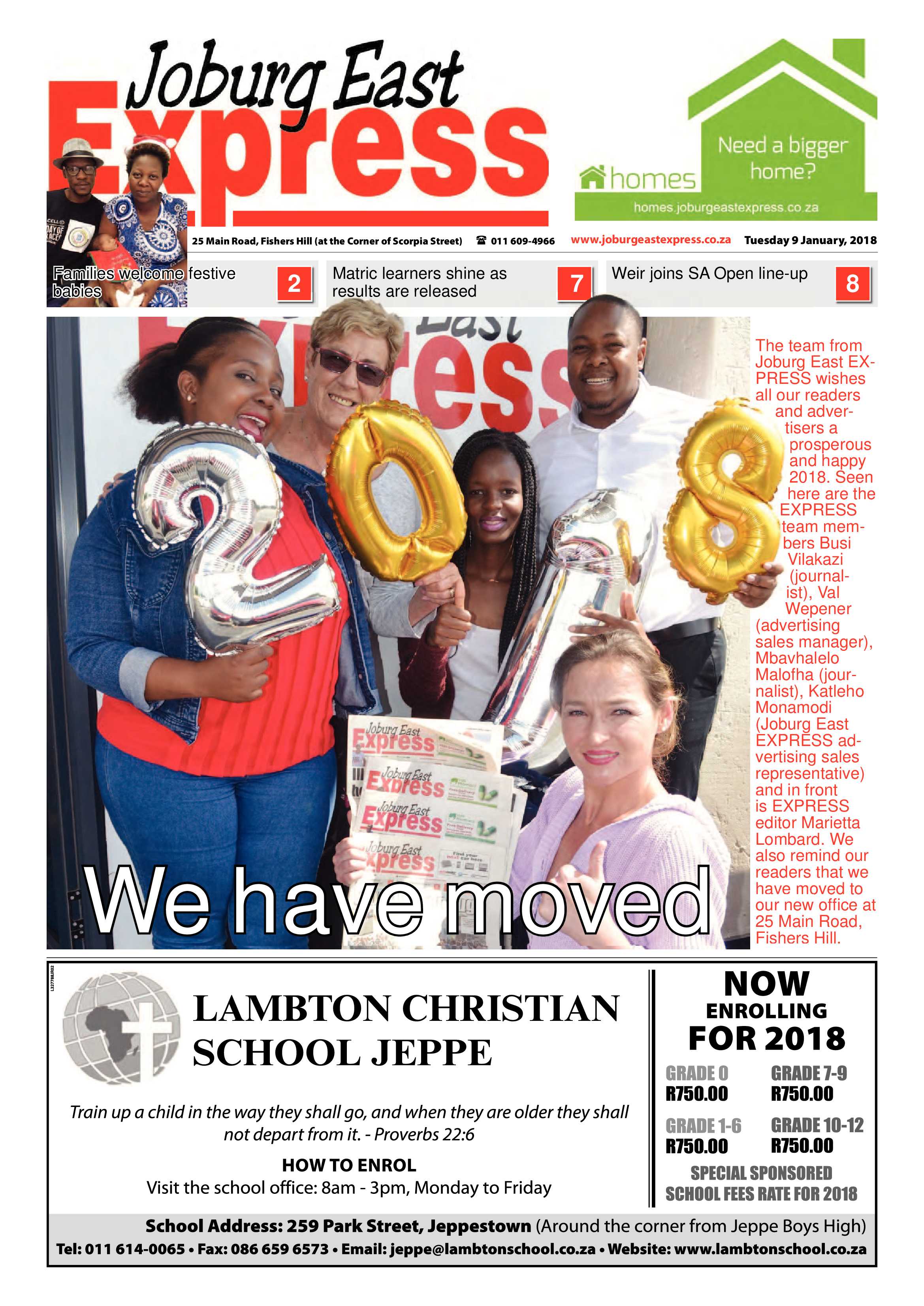 Joburg East Express 09 January 2017 page 1