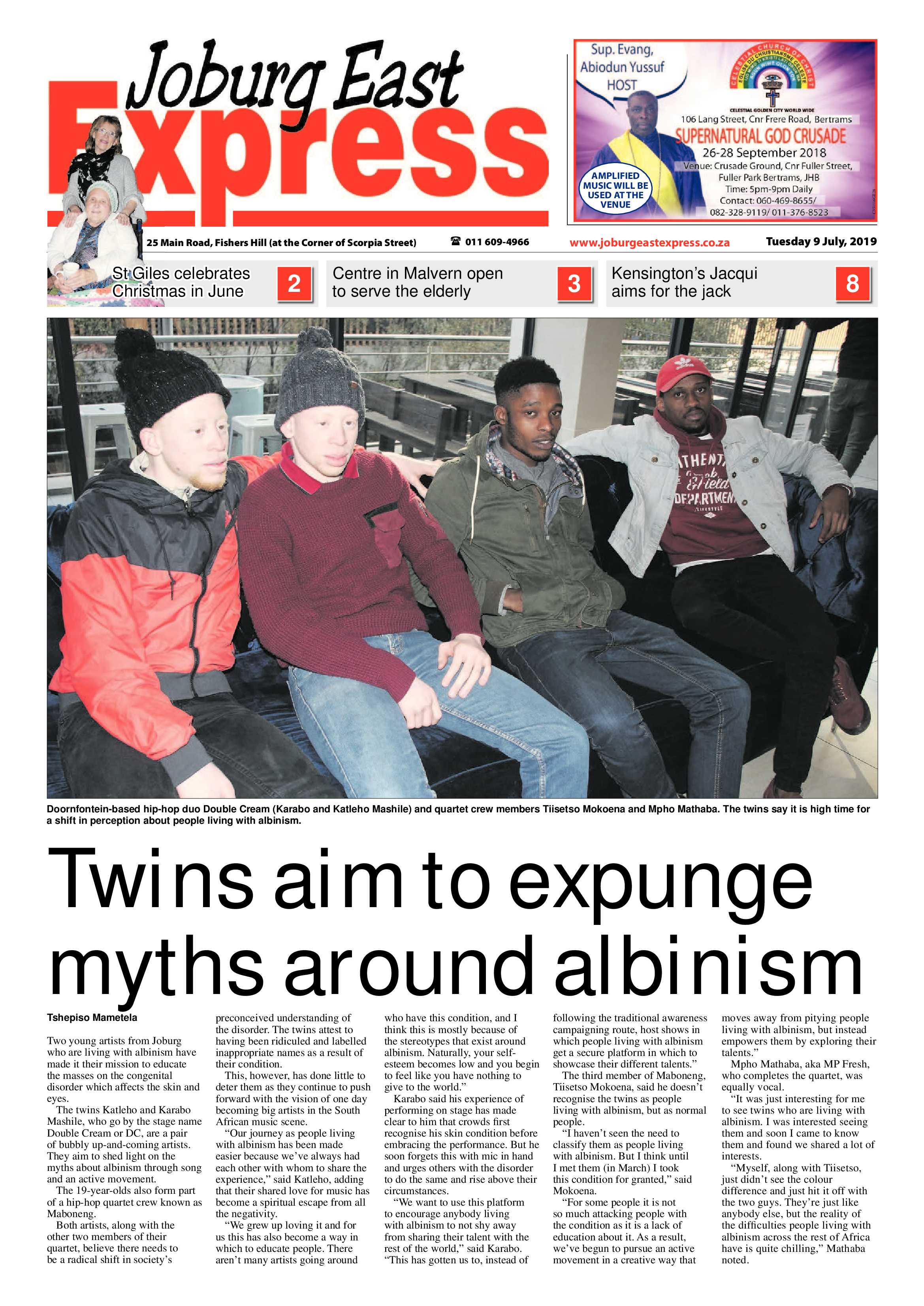 Joburg East Express 09 July 2019 page 1
