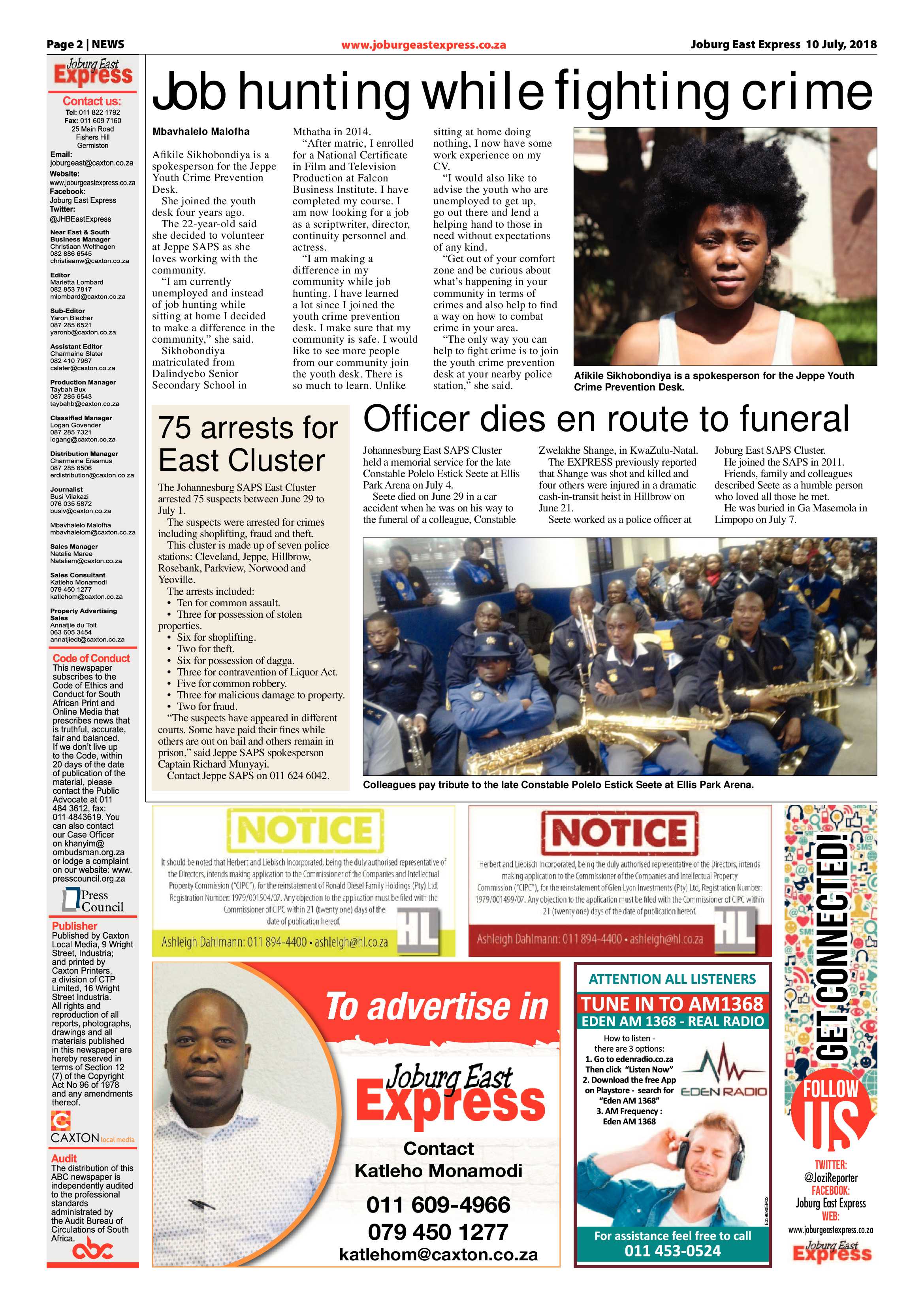 Joburg East Express 10 July 2018 page 2