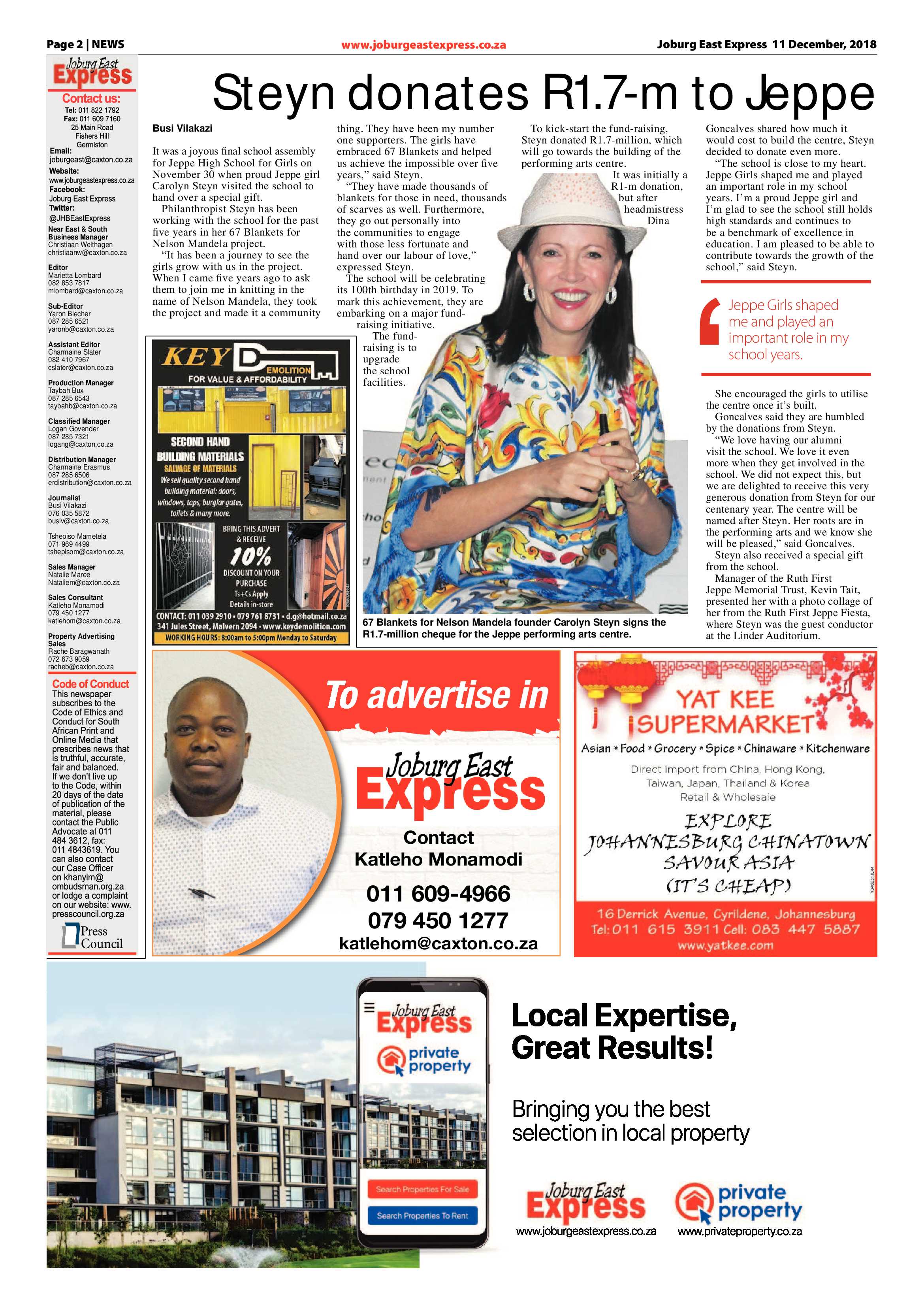 Joburg East Express 11 December 2018 page 2