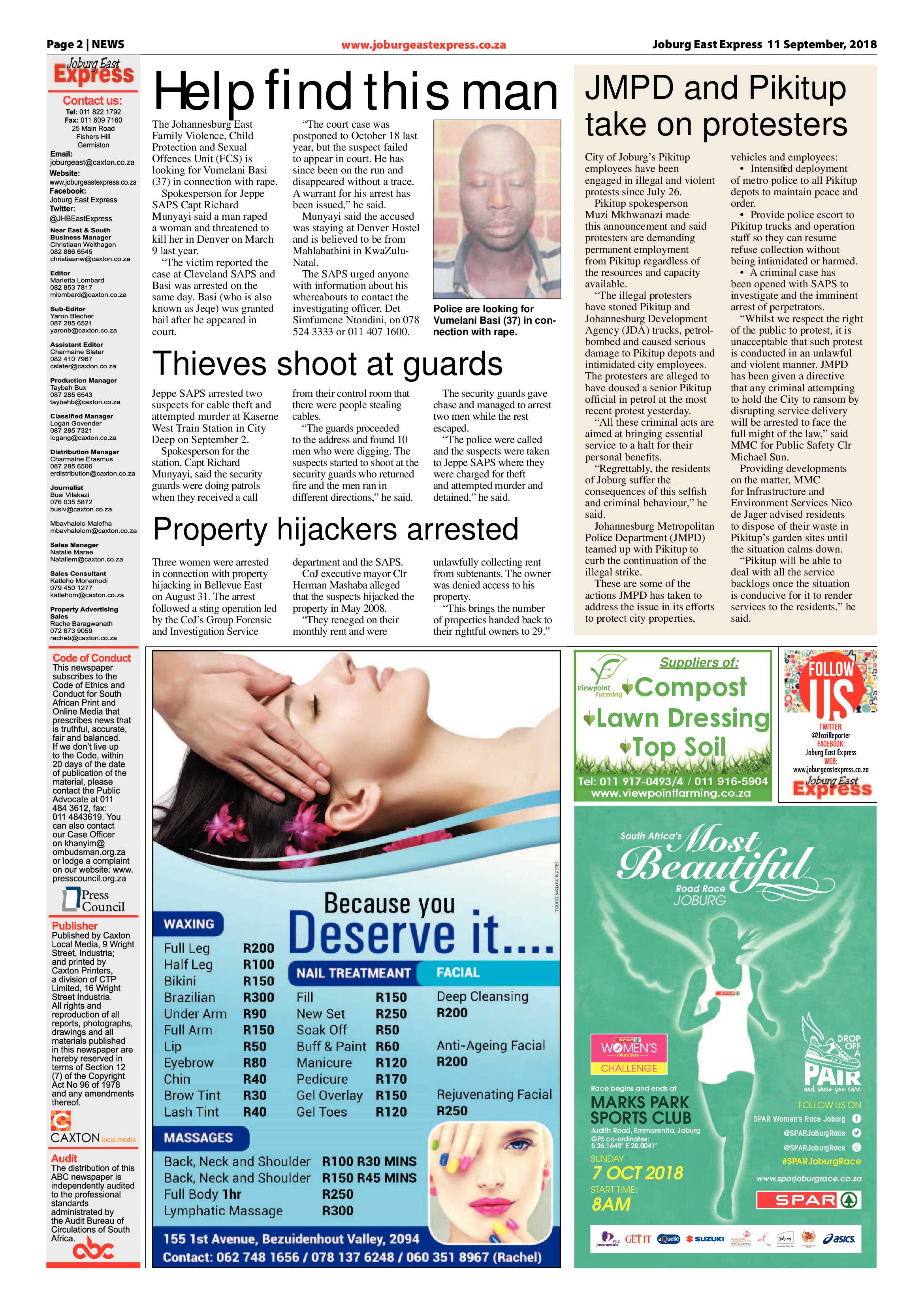 Joburg East Express 11 September 2018 page 2