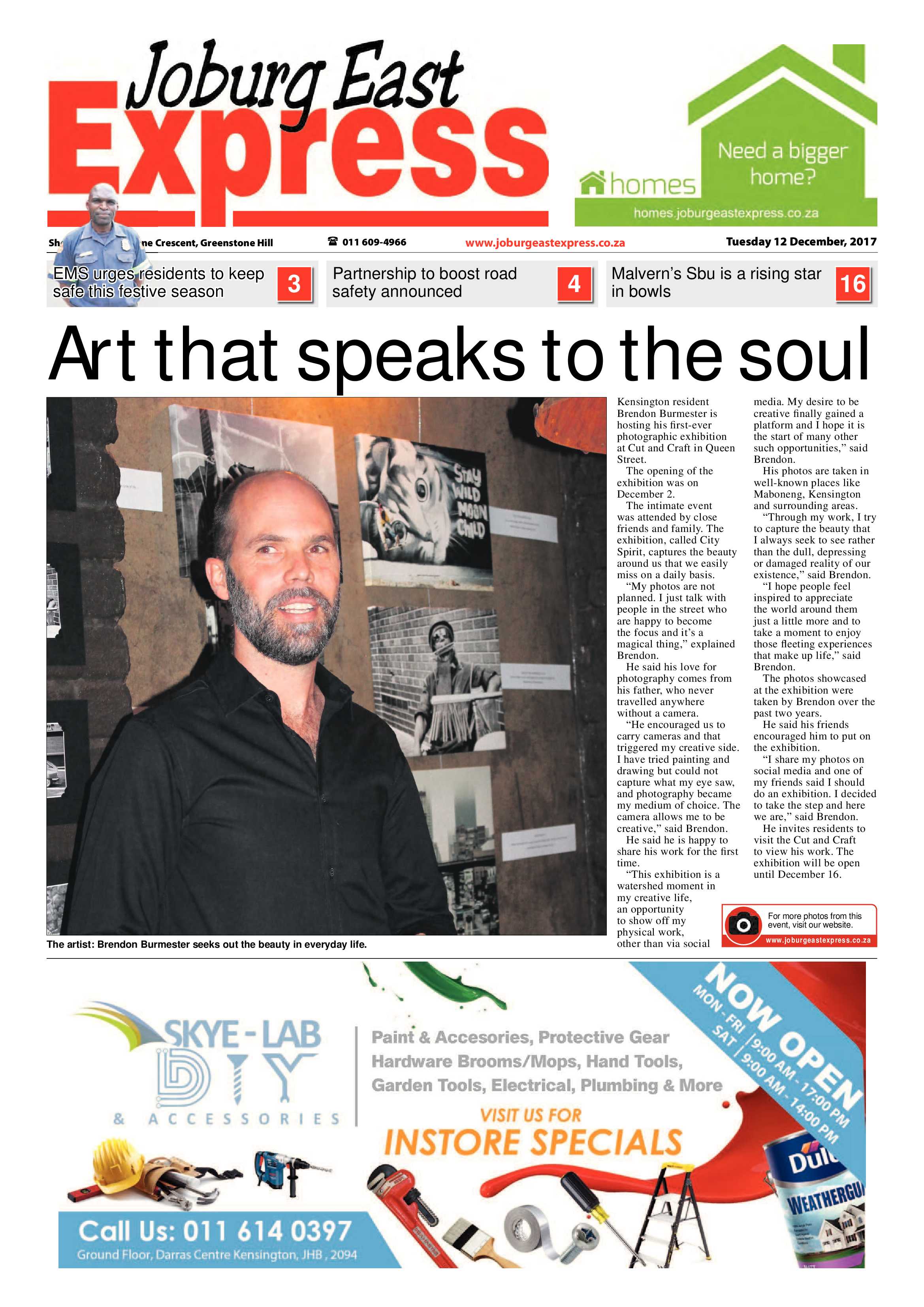 Joburg East Express 12 December 2017 page 1