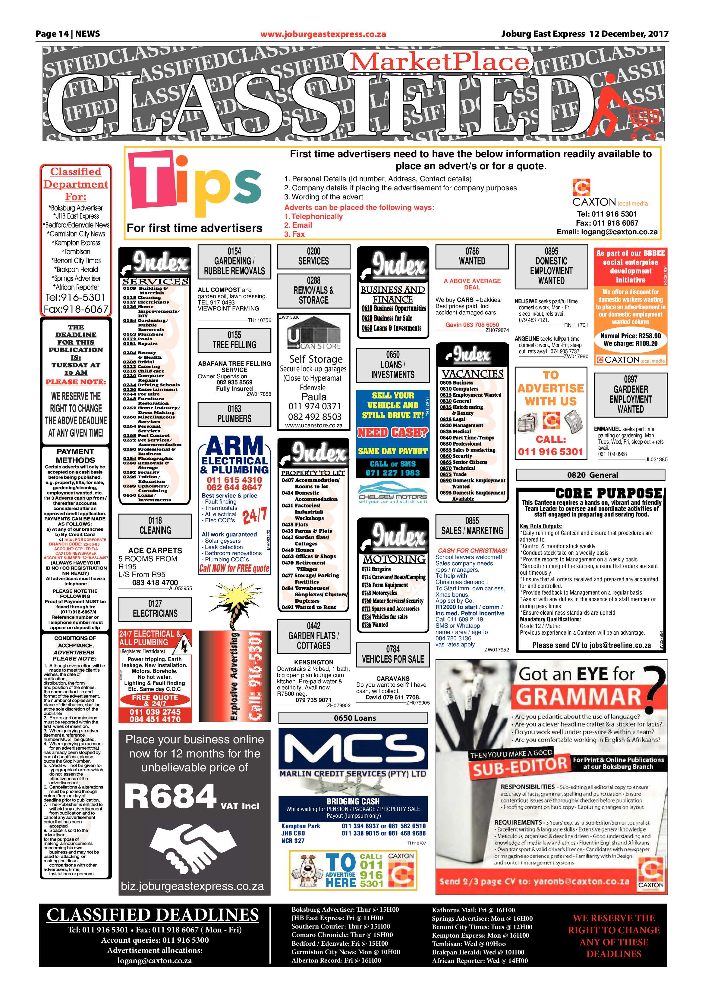 Joburg East Express 12 December 2017 page 14