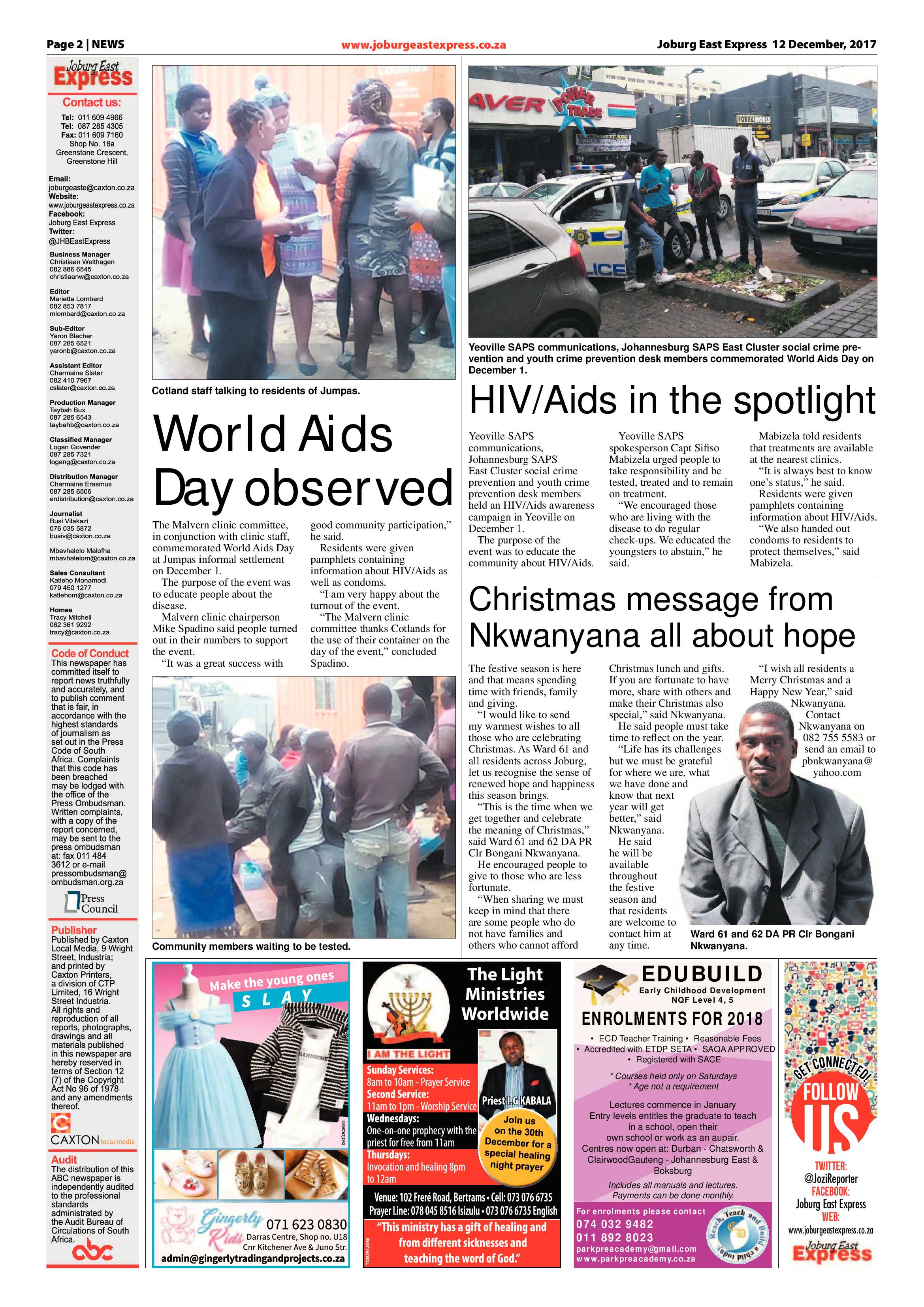 Joburg East Express 12 December 2017 page 2