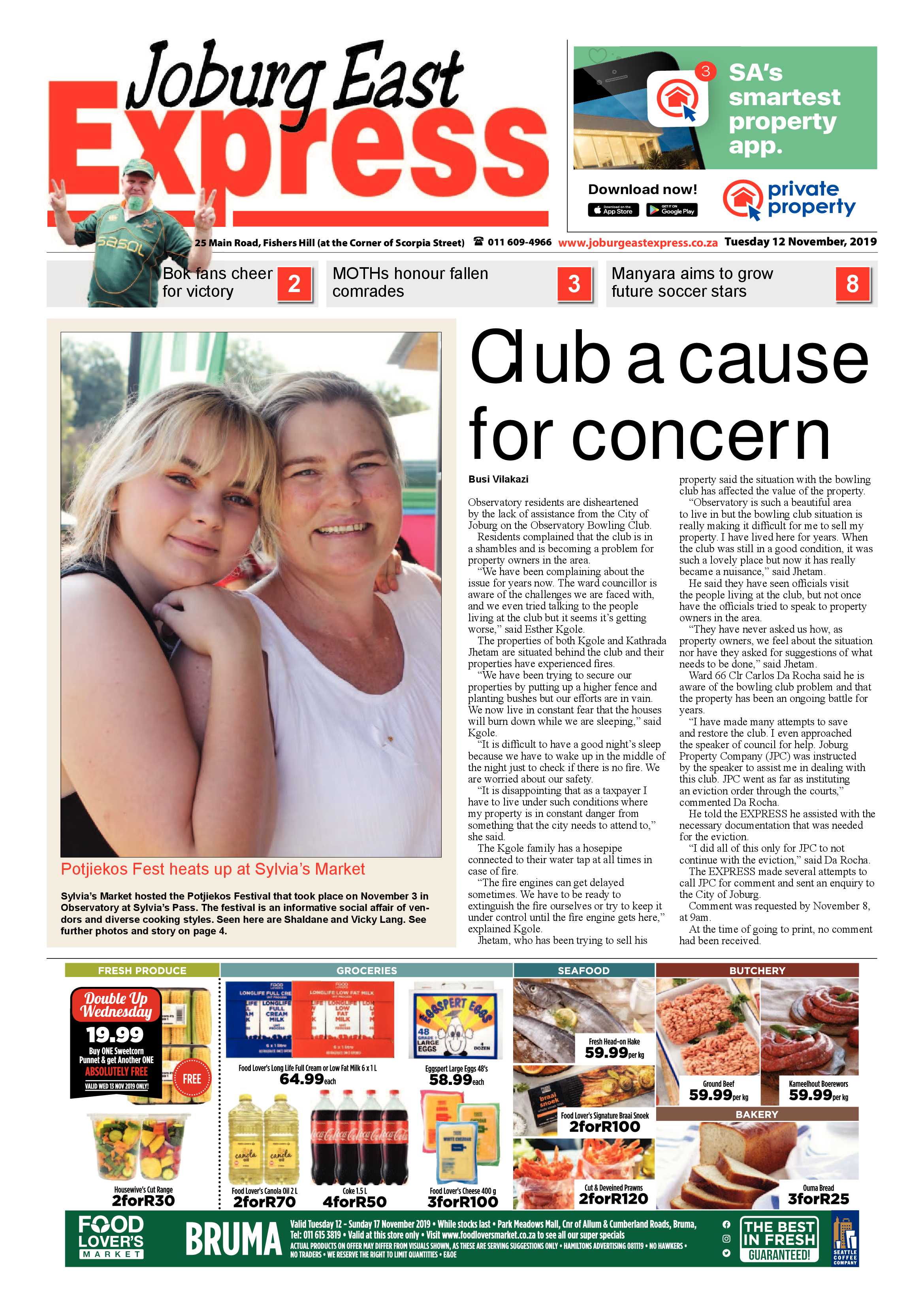 Joburg East Express 12 November 2019 page 1