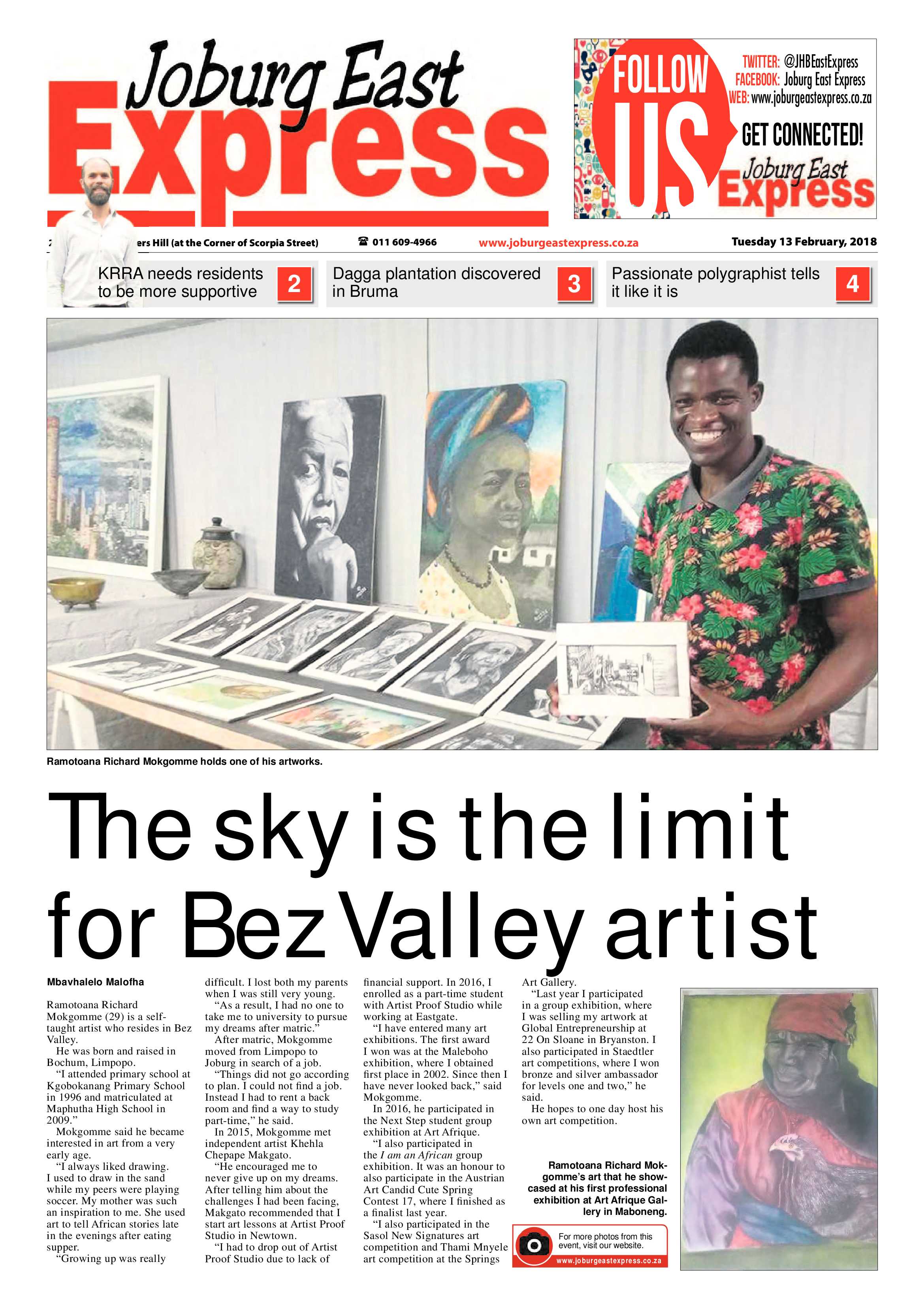 Joburg East Express 13 February 2018 page 1