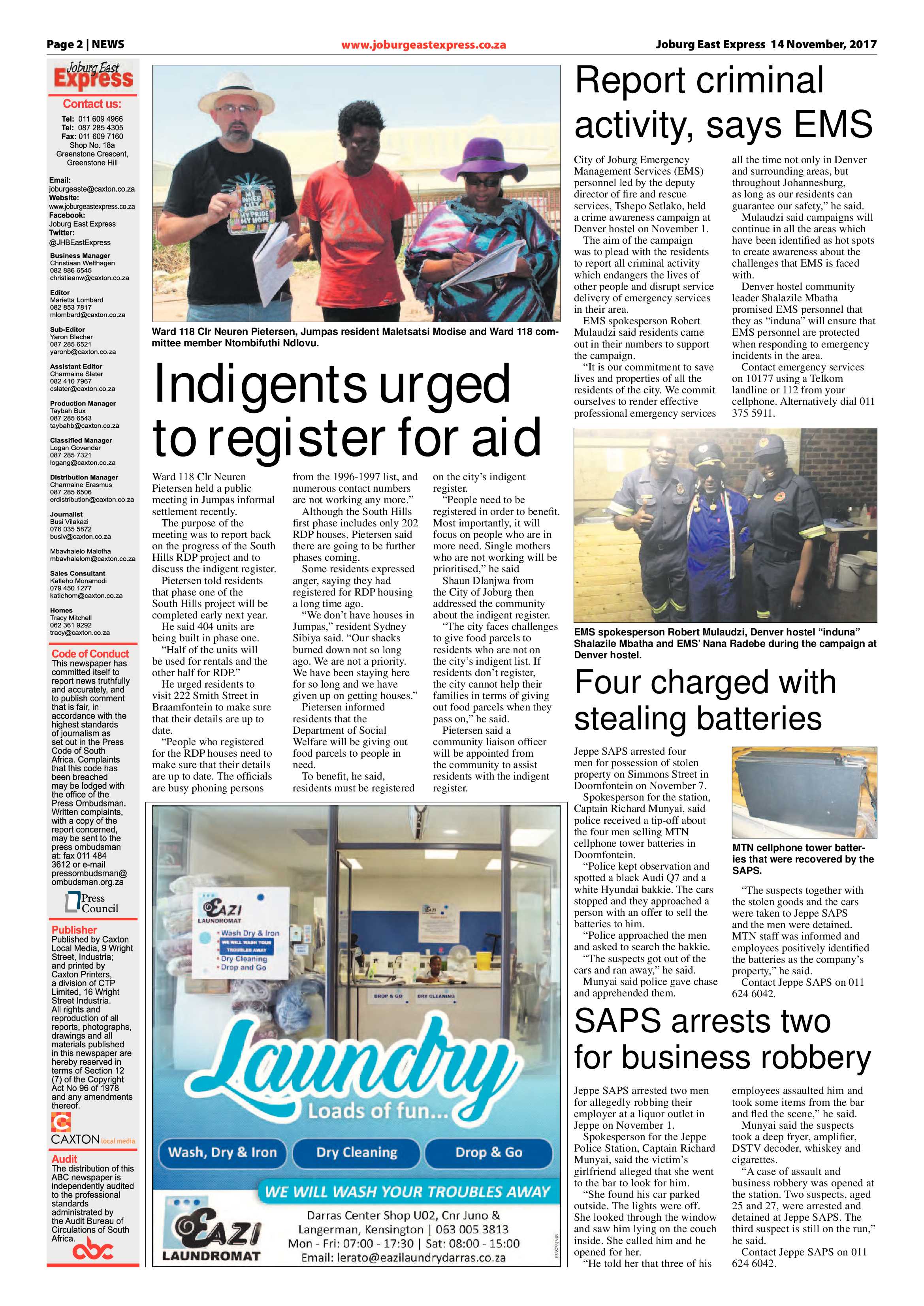 Joburg East Express 14 November 2017 page 2