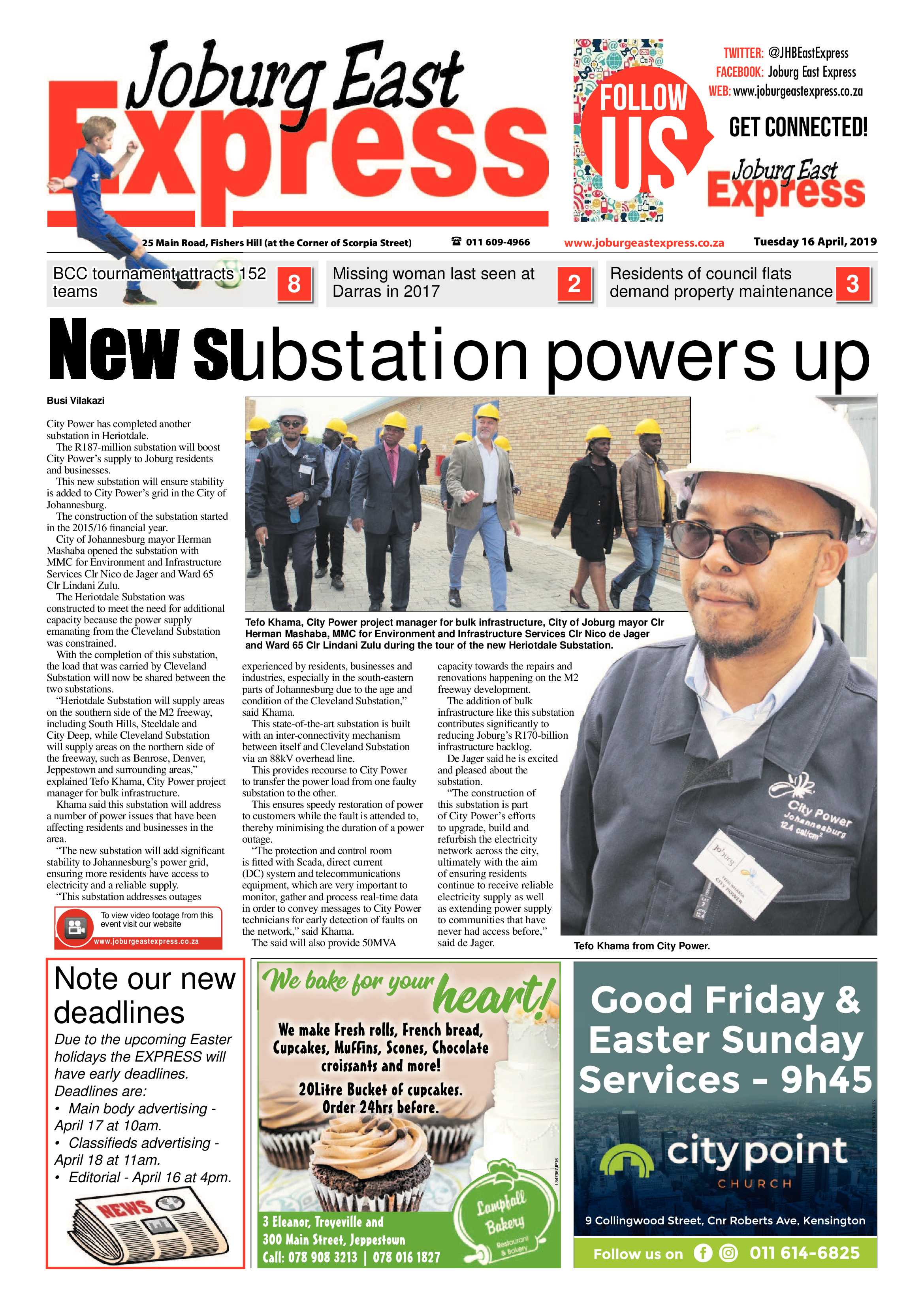 Joburg East Express 16 April 2019 page 1