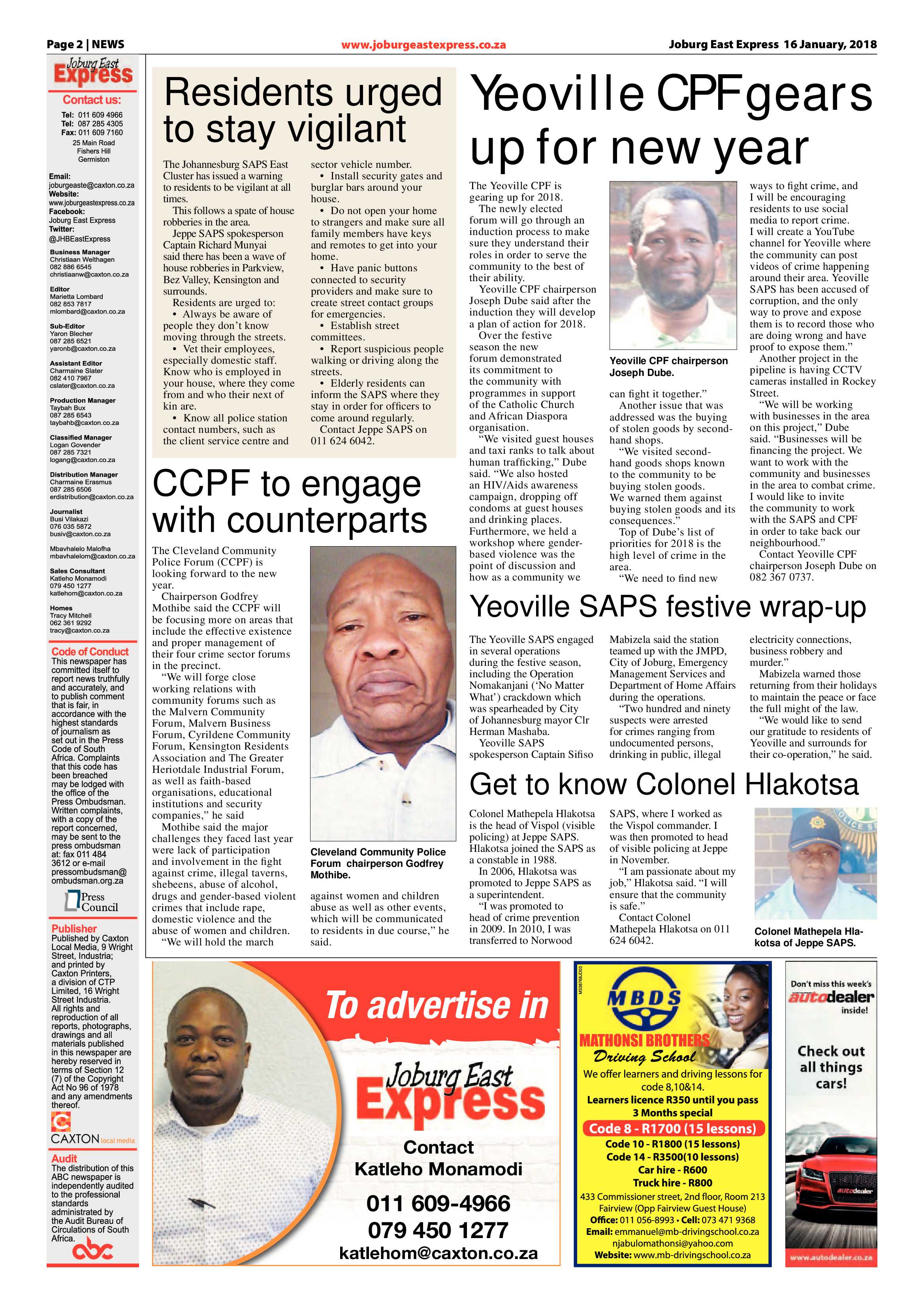 Joburg East Express 16 January 2018 page 2