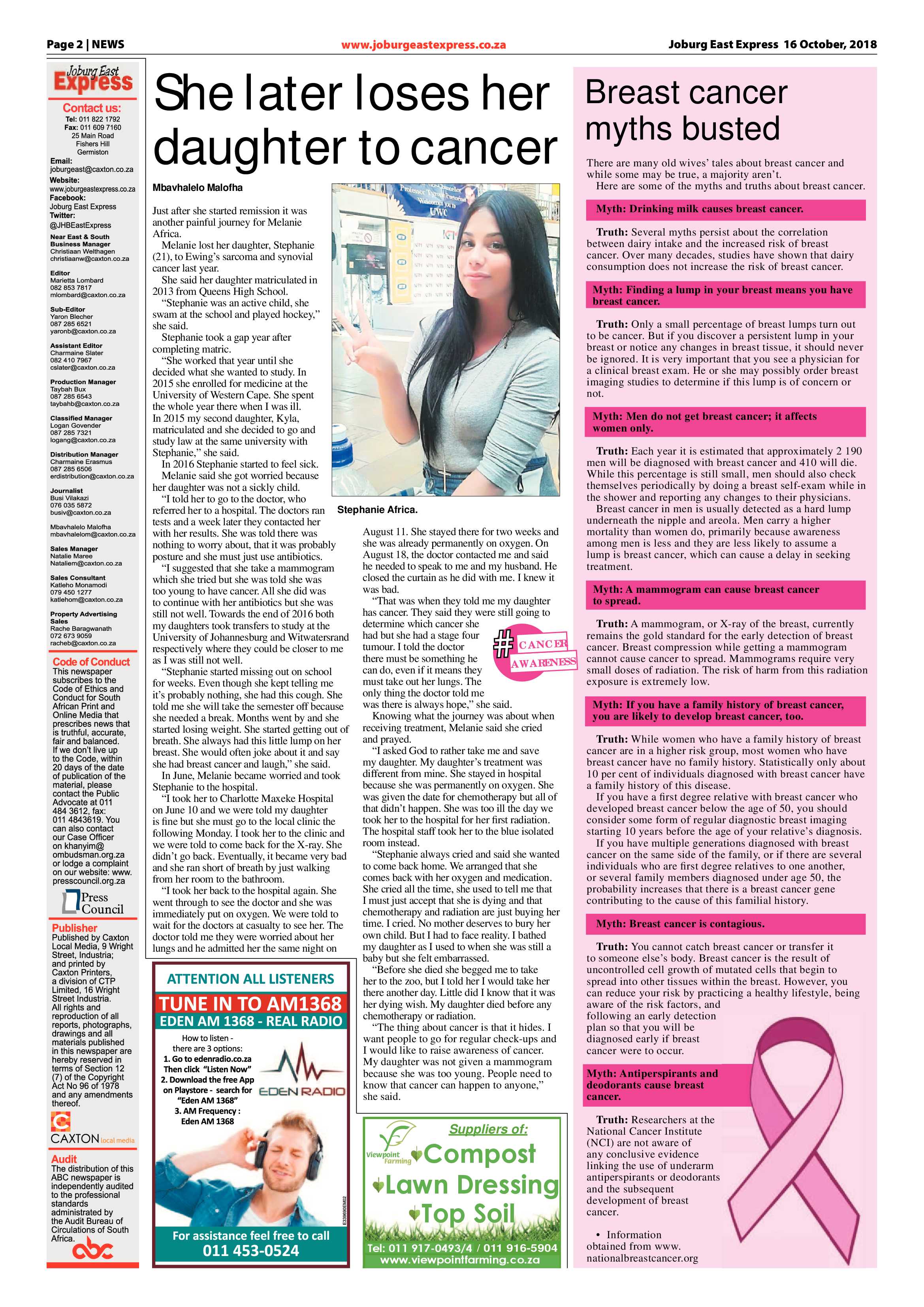 Joburg East Express 16 October 2018 page 2