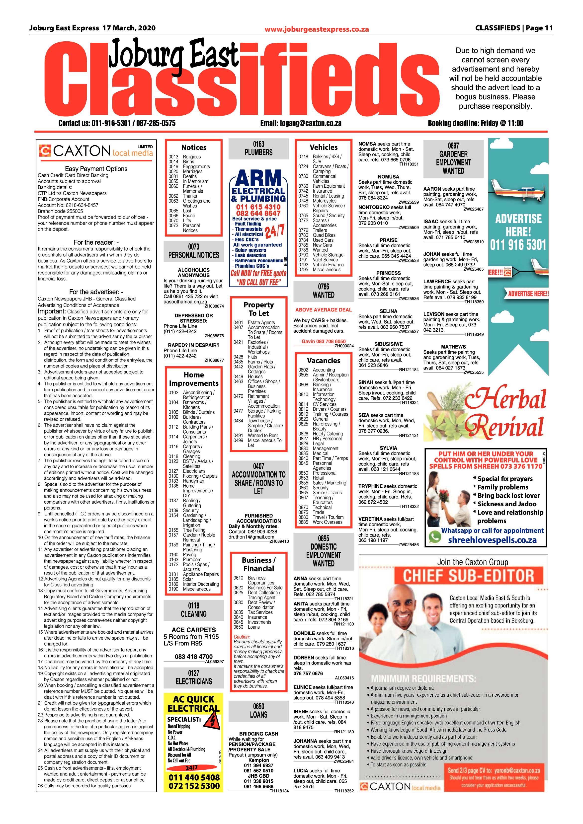 Joburg East Express 17 March 2020 page 11