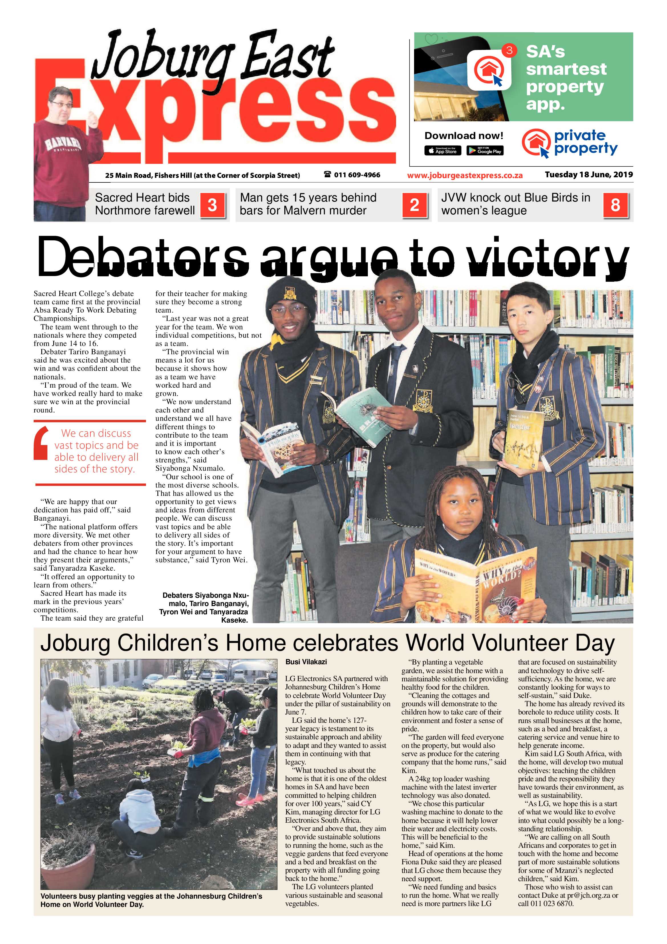 Joburg East Express 18 June 2019 page 1