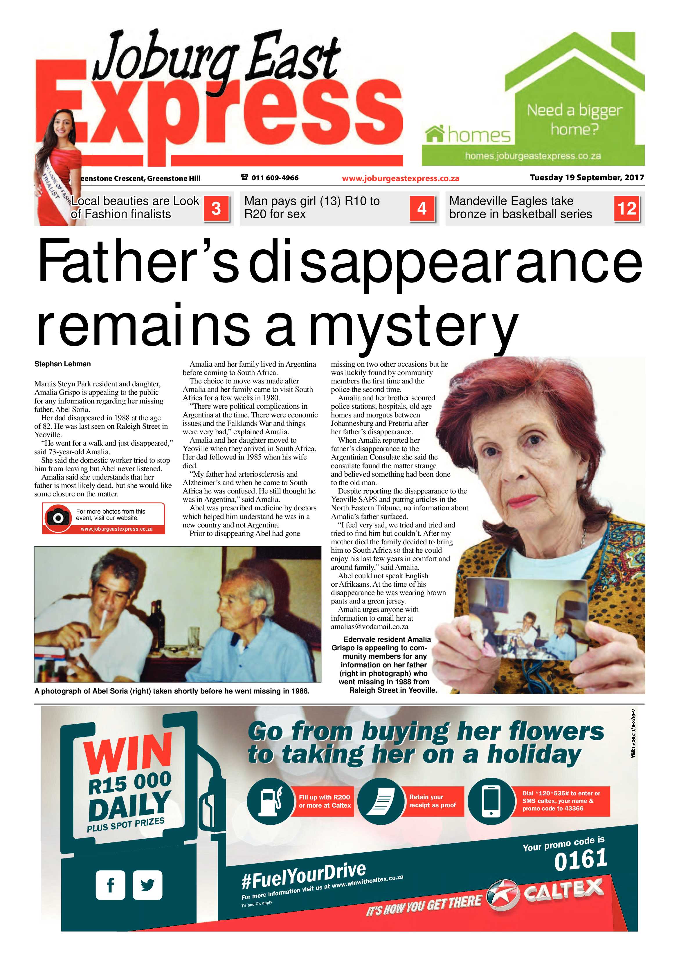 Joburg East Express 19 September 2017 page 1