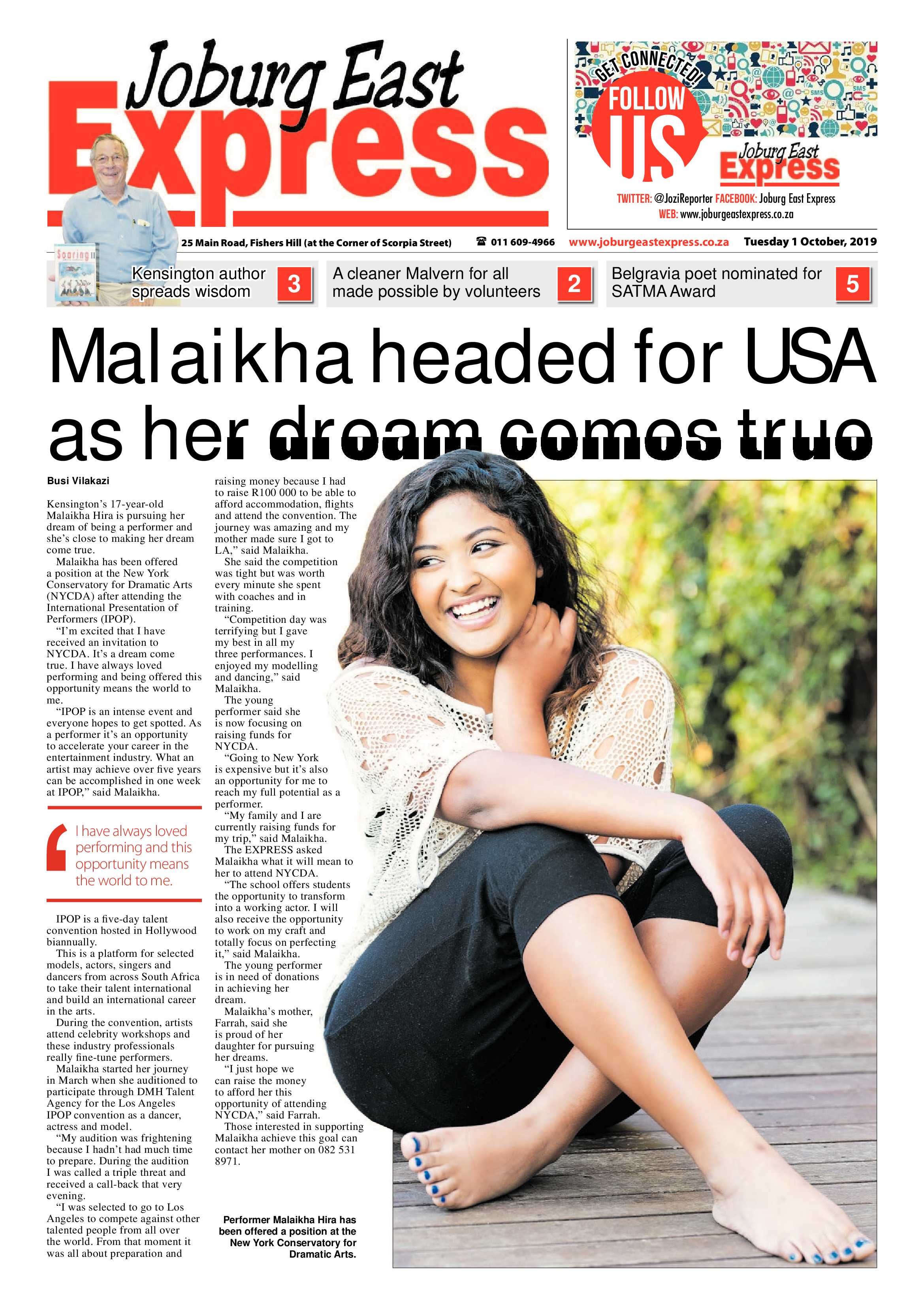 Joburg East Express 1 October 2019 page 1