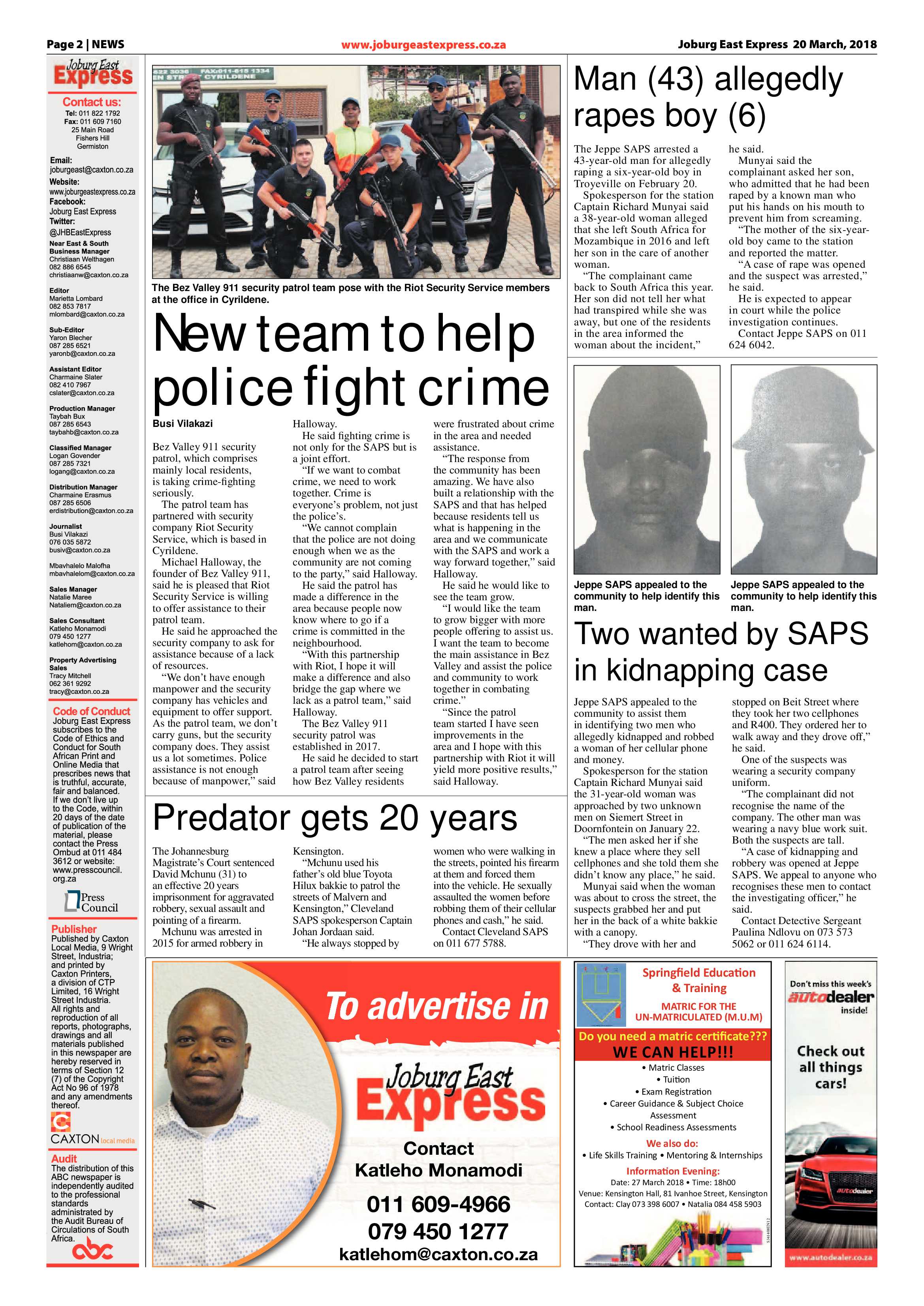 Joburg East Express 20 March 2018 page 2