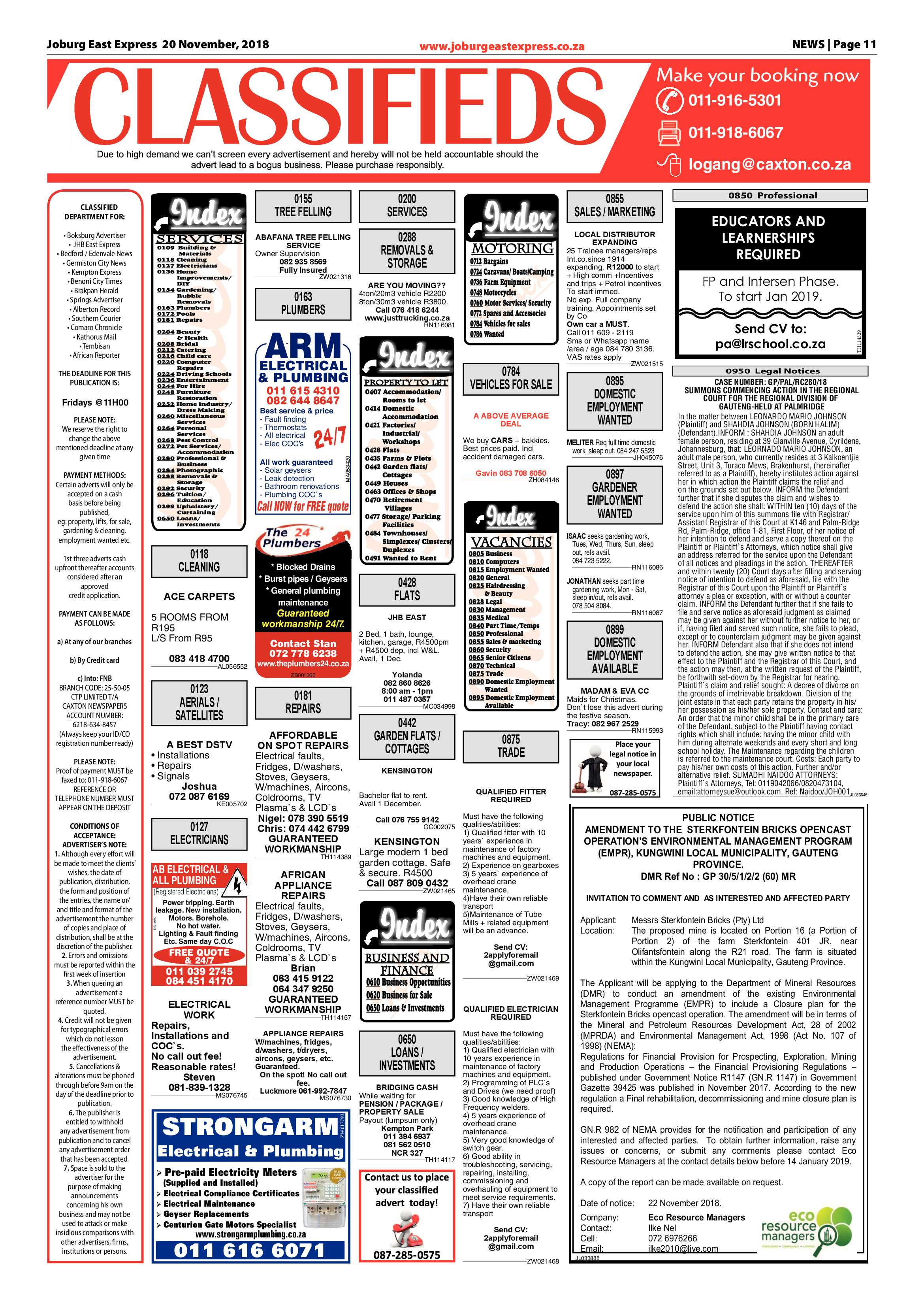 Joburg East Express 20 November 2018 page 11