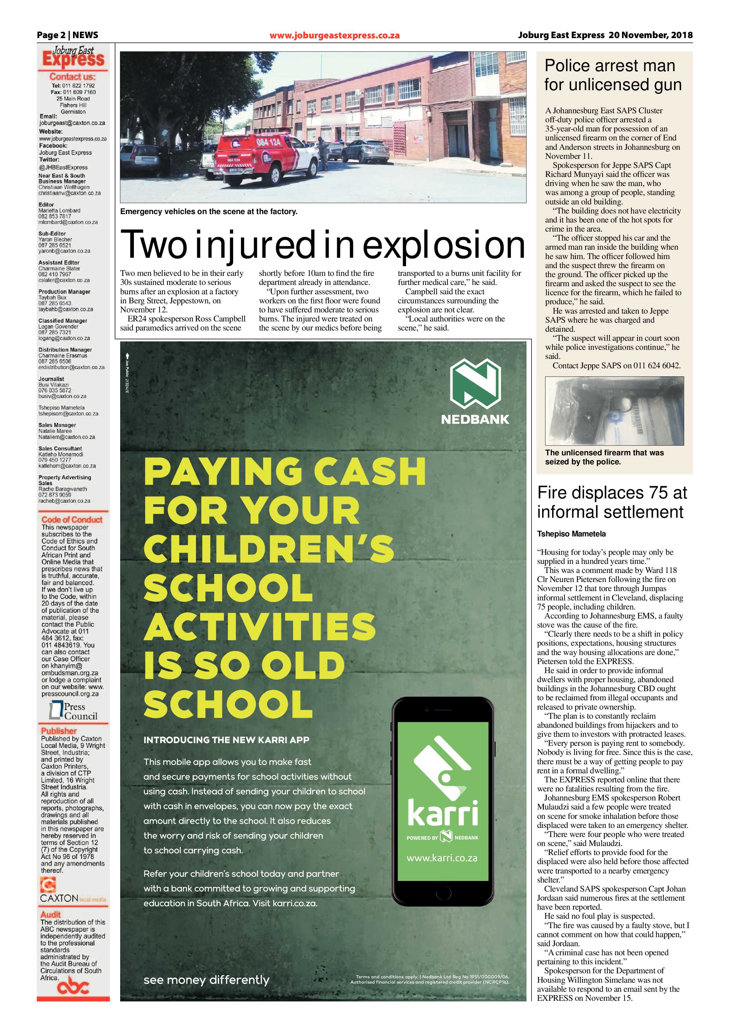 Joburg East Express 20 November 2018 page 2