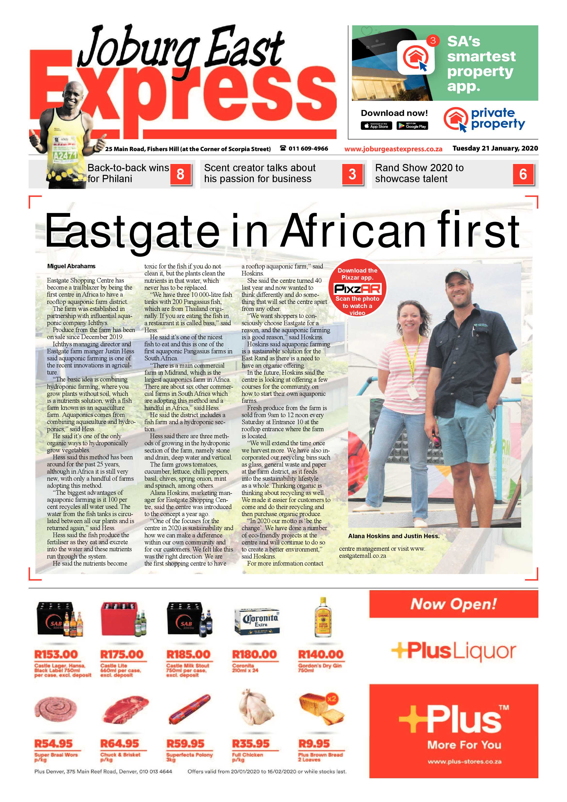 Joburg East Express 21 January 2020 page 1