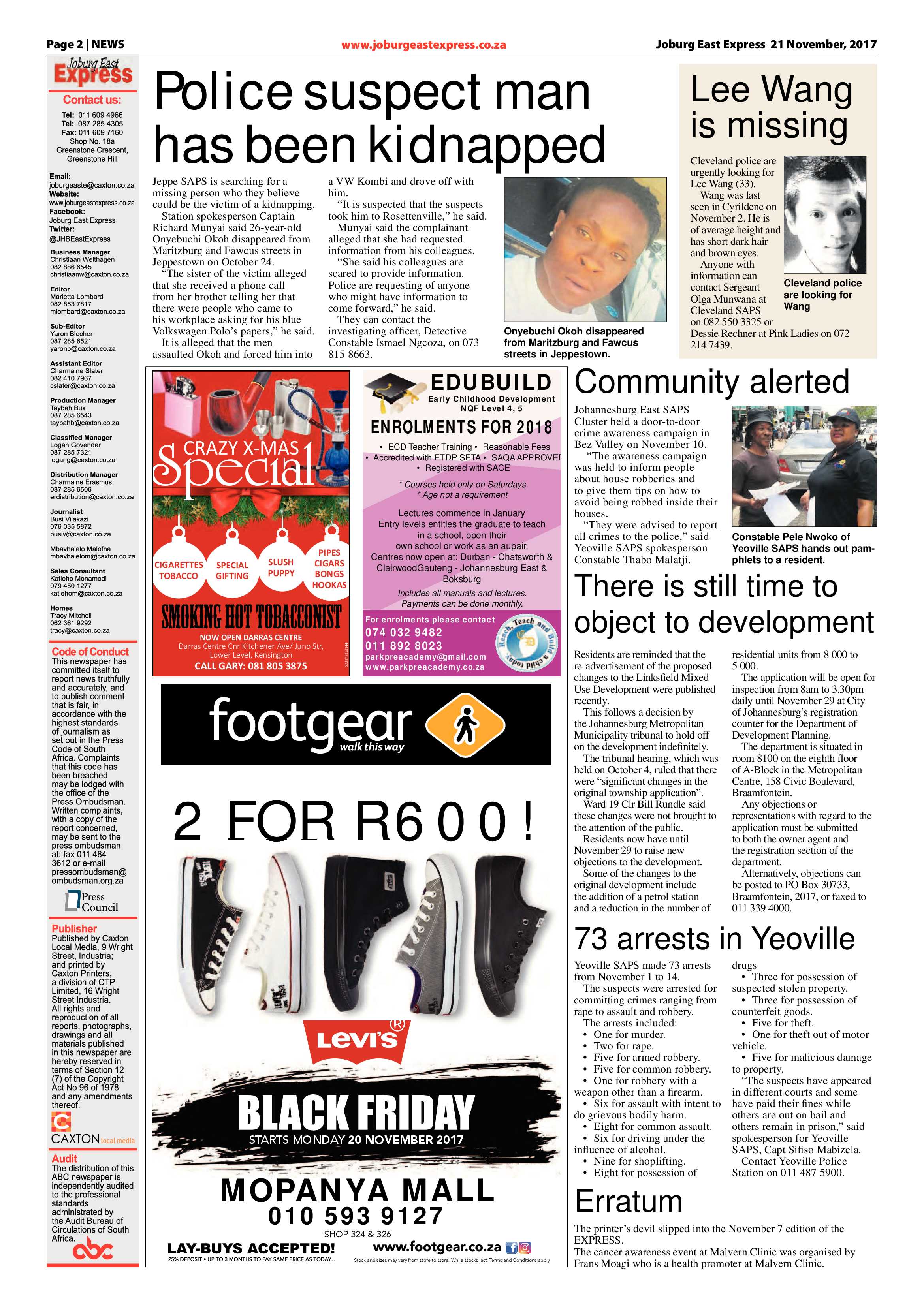 Joburg East Express 21 November 2017 page 2