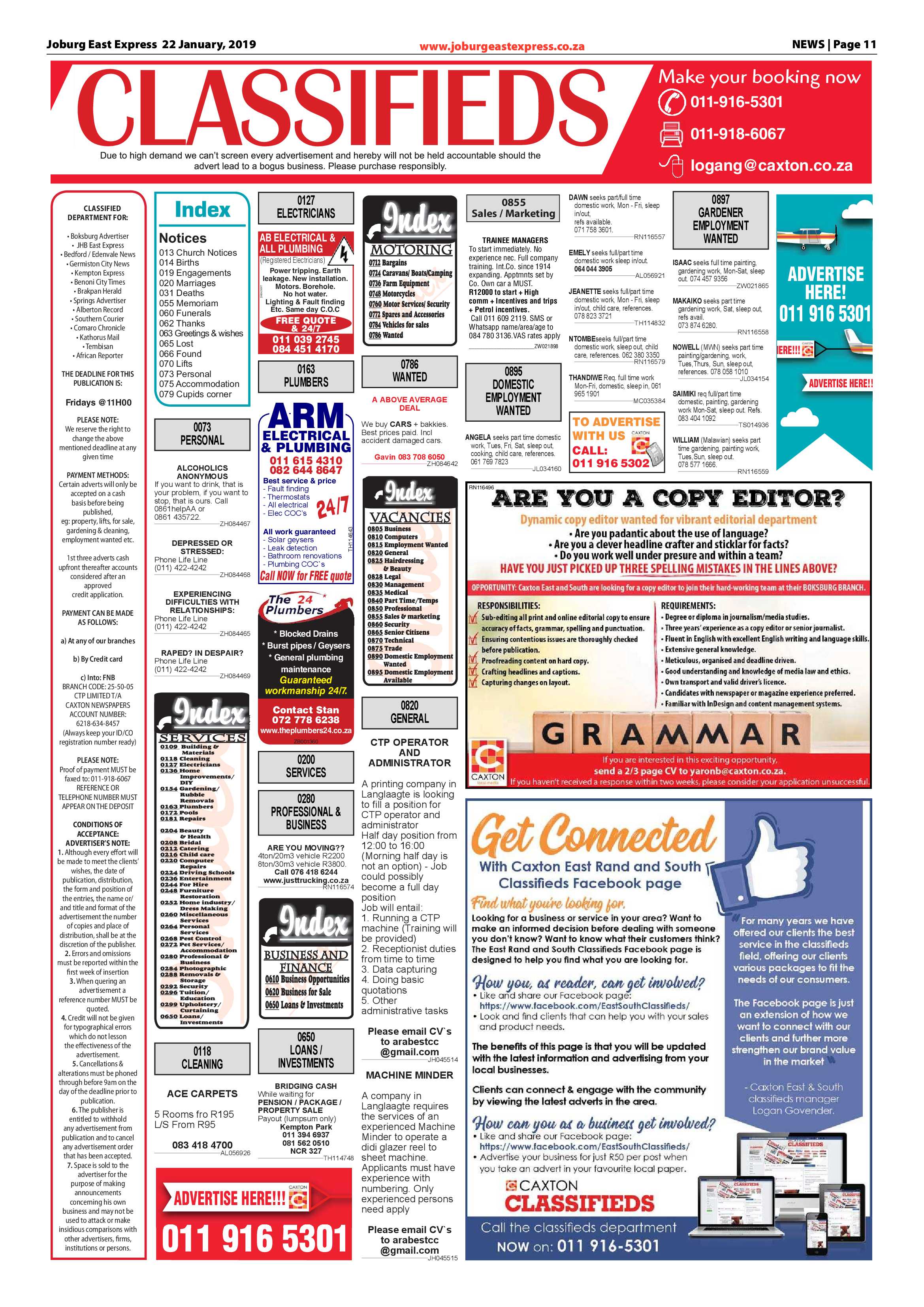Joburg East Express 22 January 2019 page 11