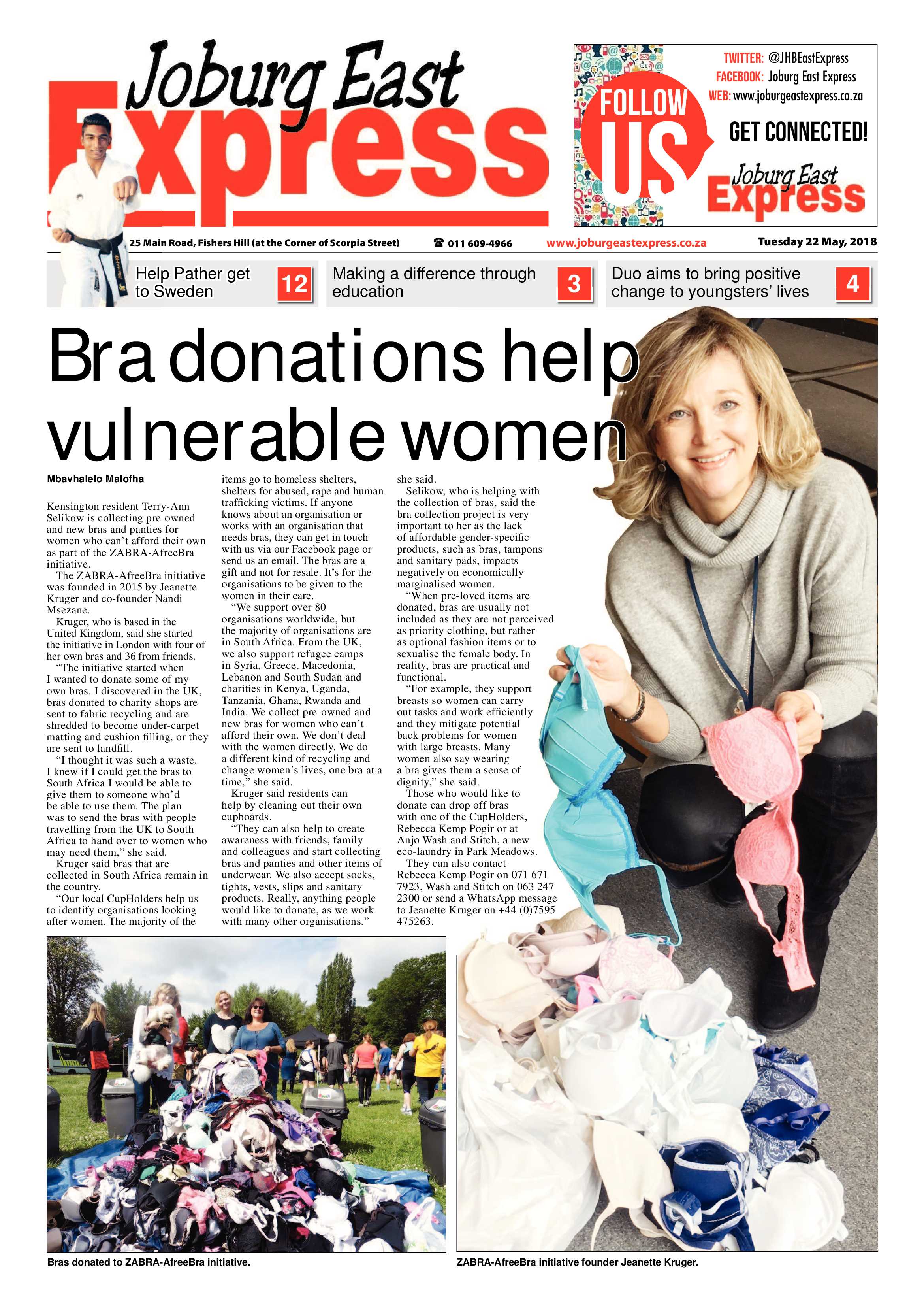 Joburg East Express 22 May 2018 page 1