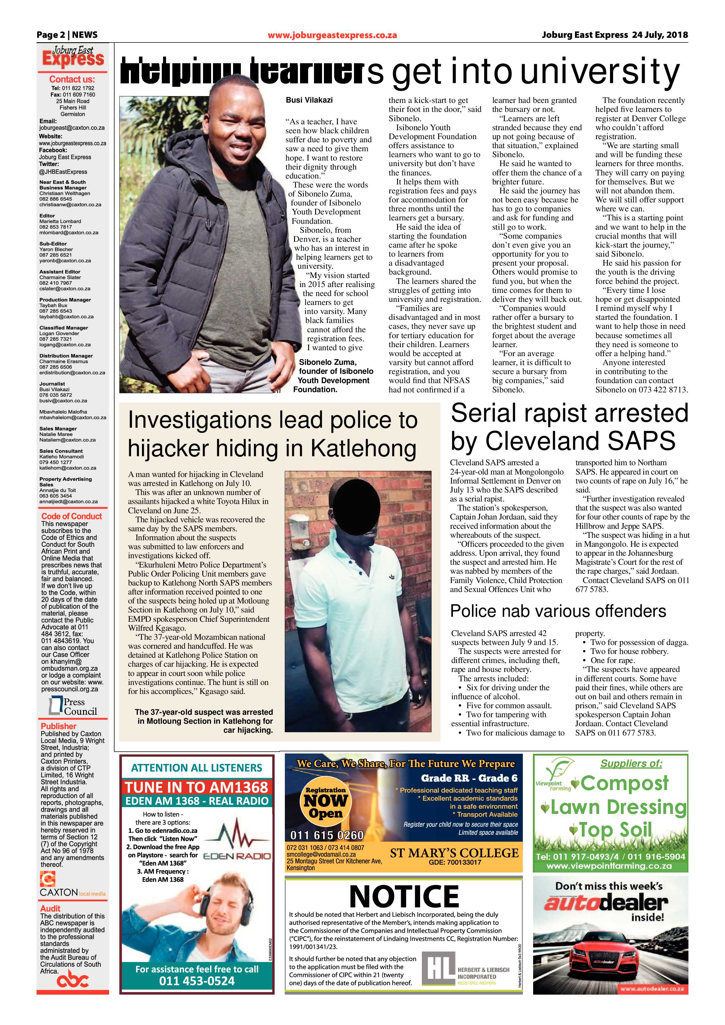 Joburg East Express 24 July 2018 page 2