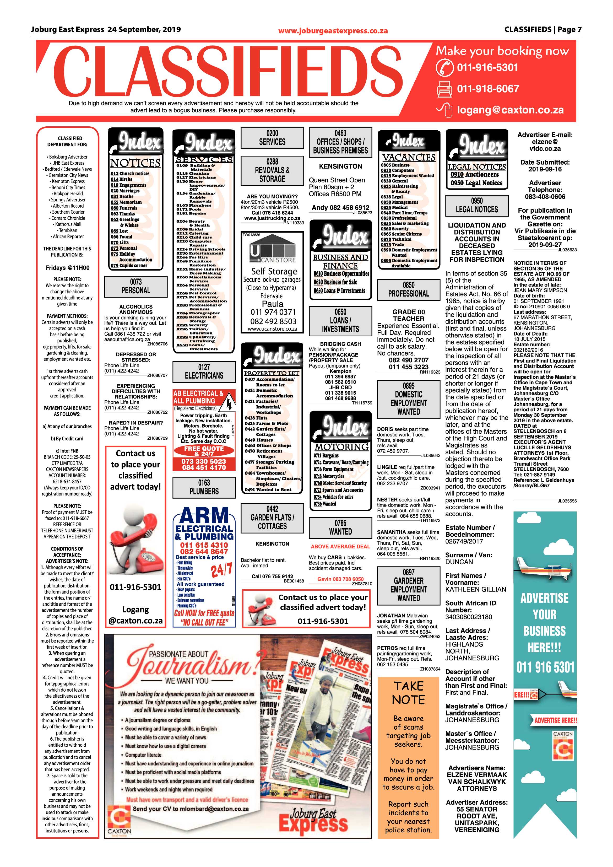 Joburg East Express 24 September 2019 page 7