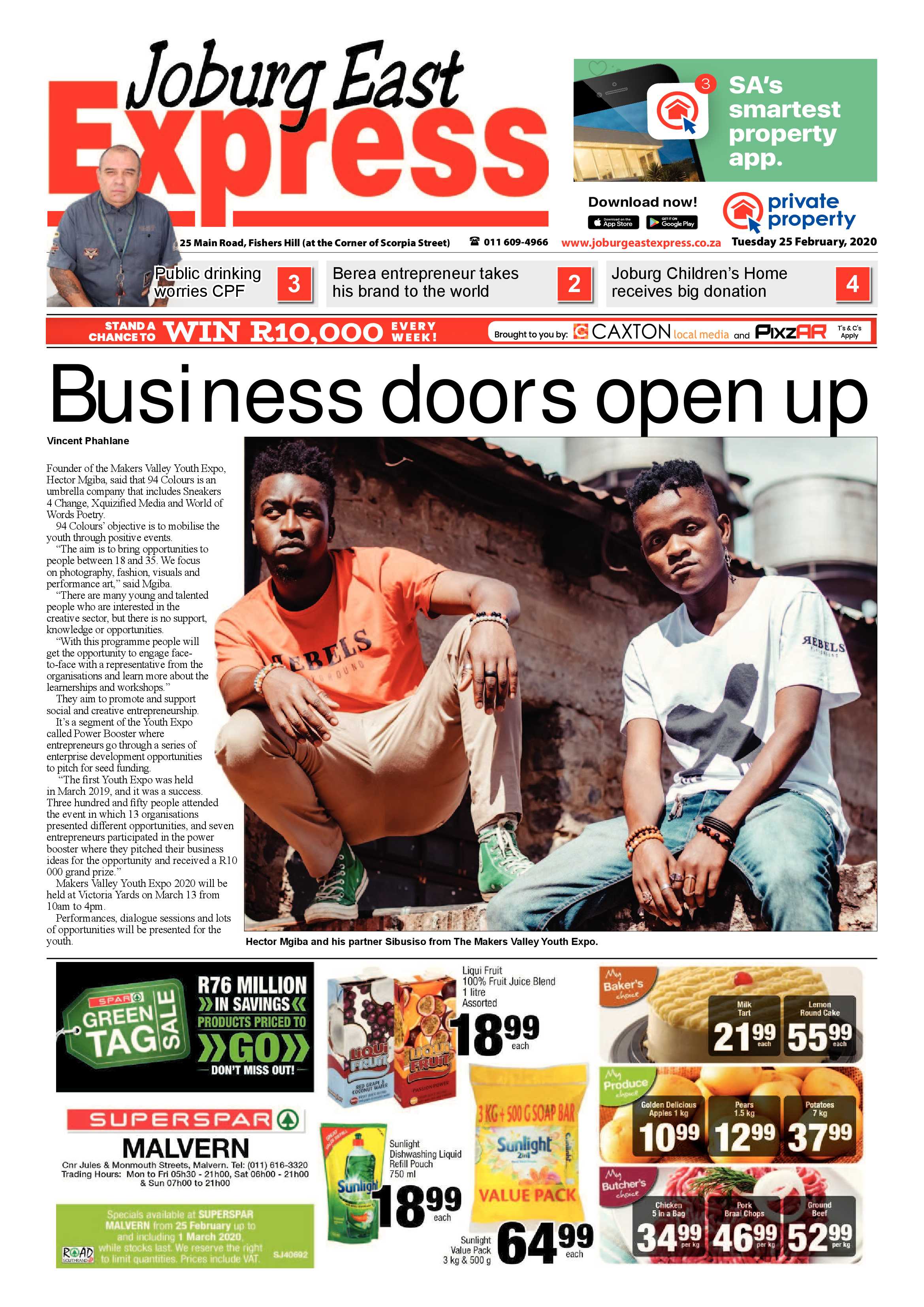 Joburg East Express 25 February 2020 page 1