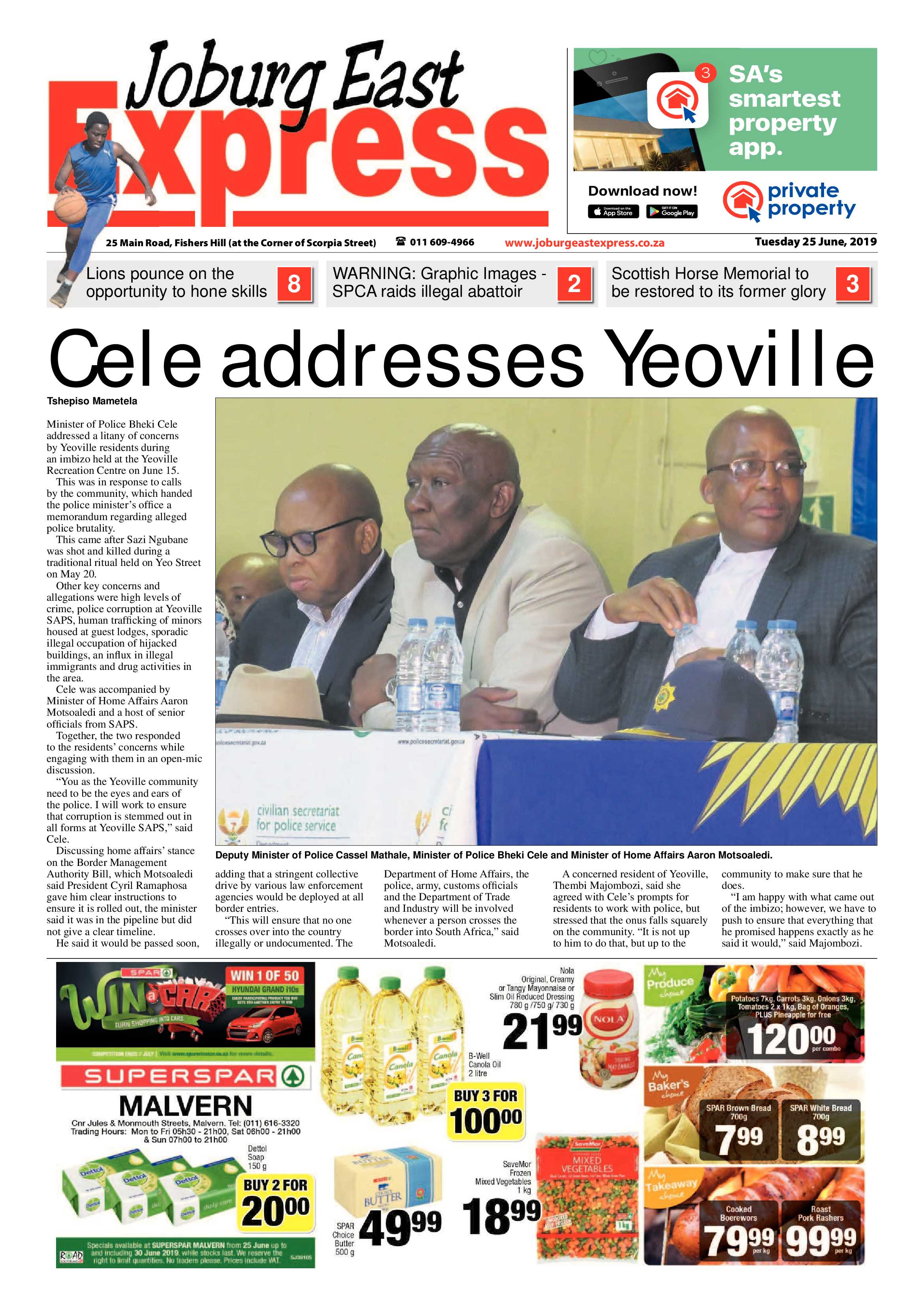 Joburg East Express 25 June 2019 page 1