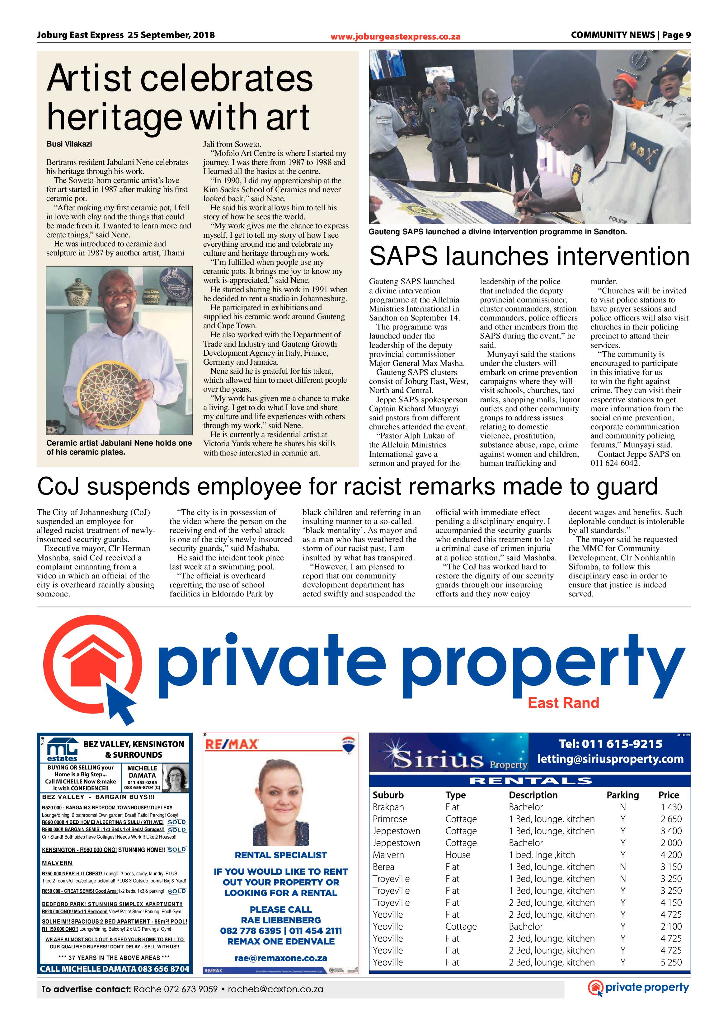 Joburg East Express 25 September 2018 page 9