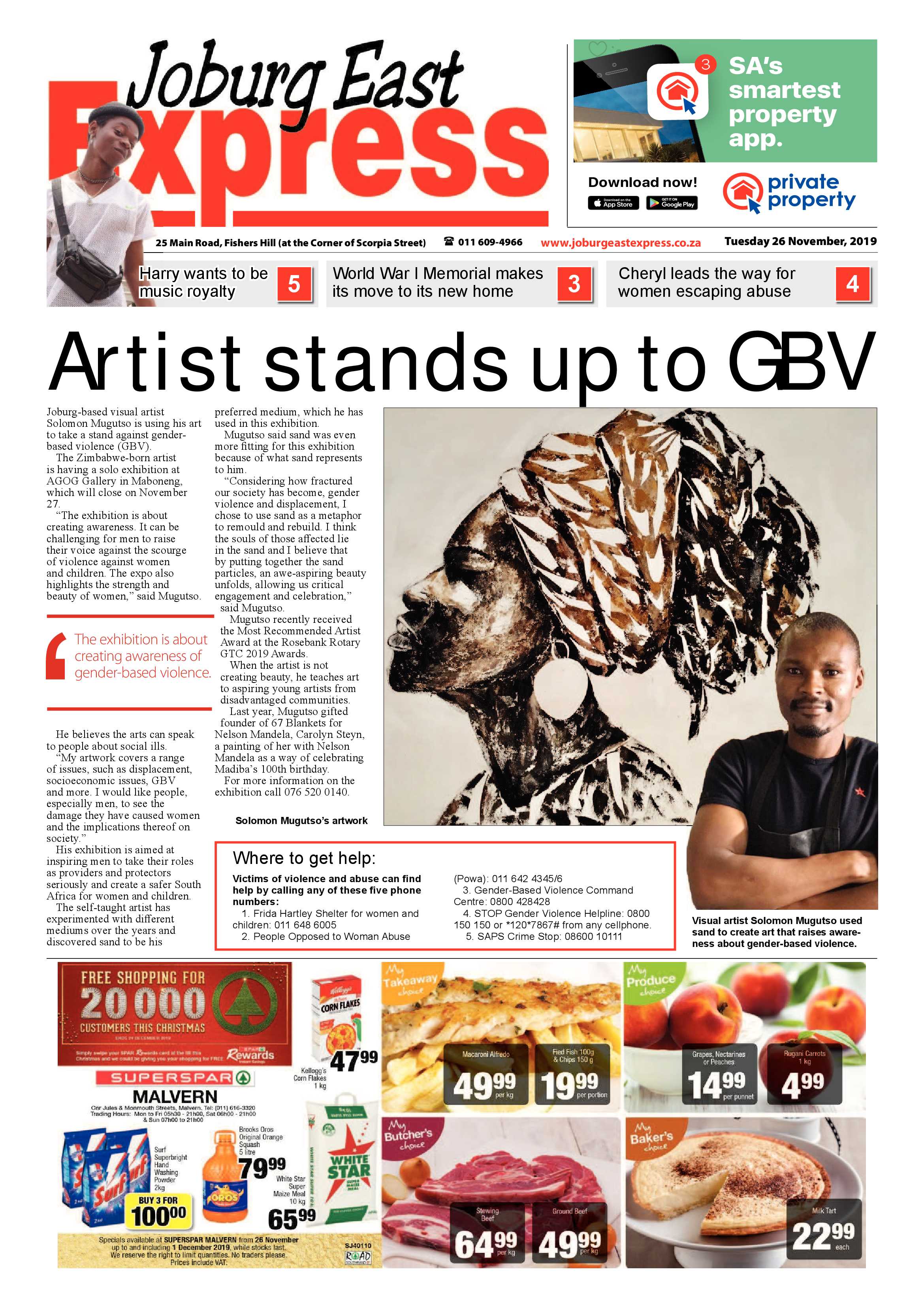 Joburg East Express 26 November 2019 page 1