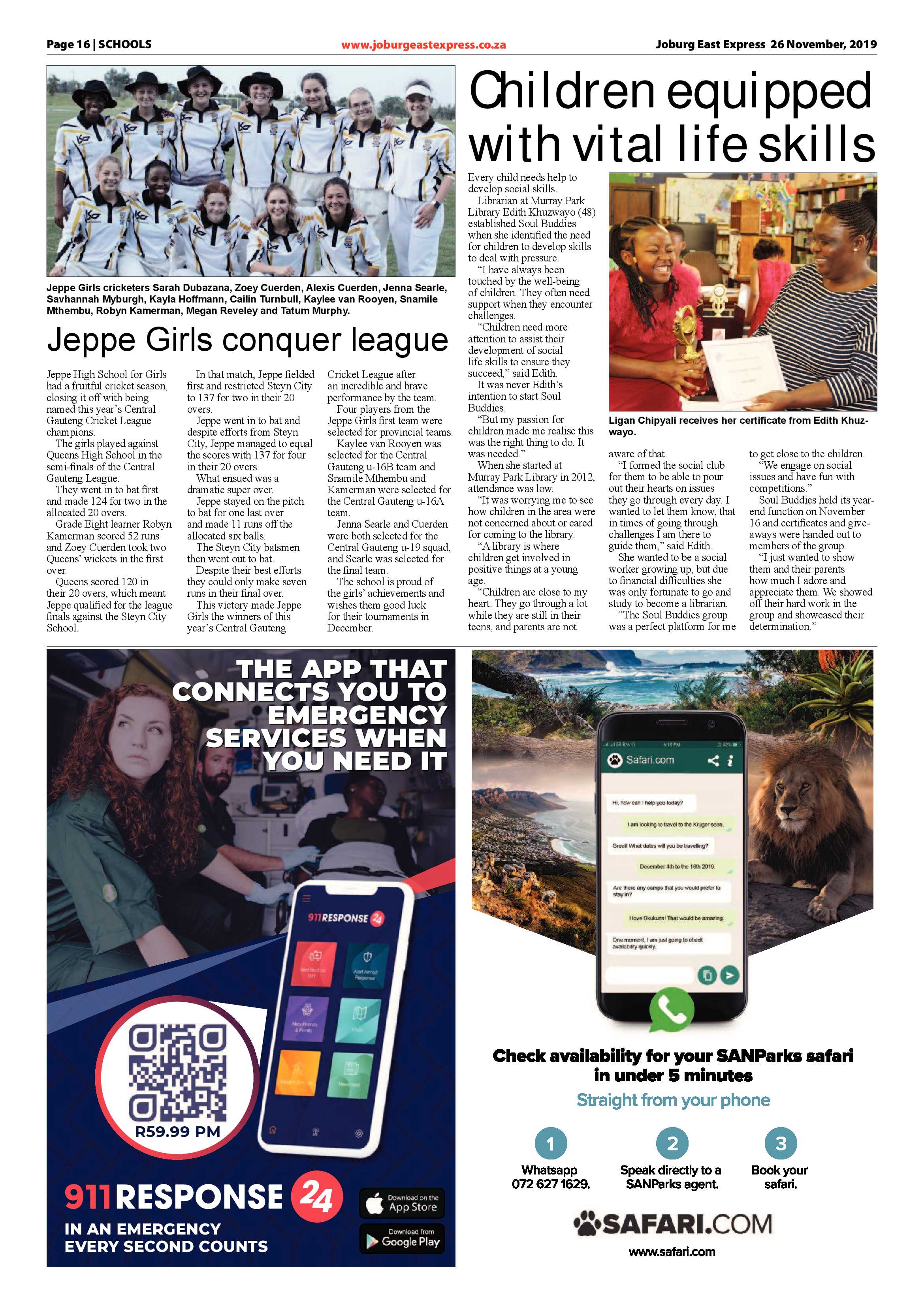 Joburg East Express 26 November 2019 page 16