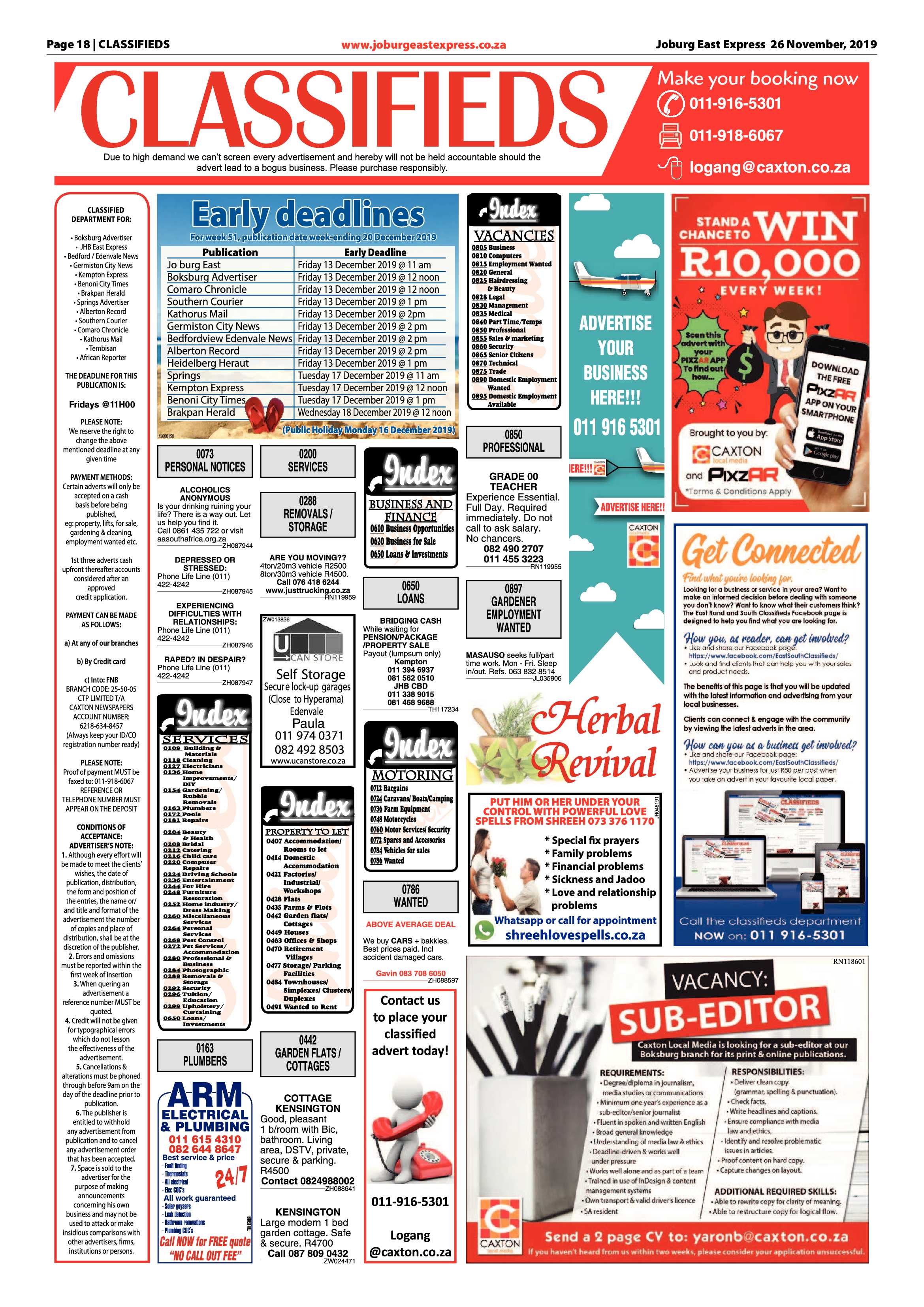 Joburg East Express 26 November 2019 page 18