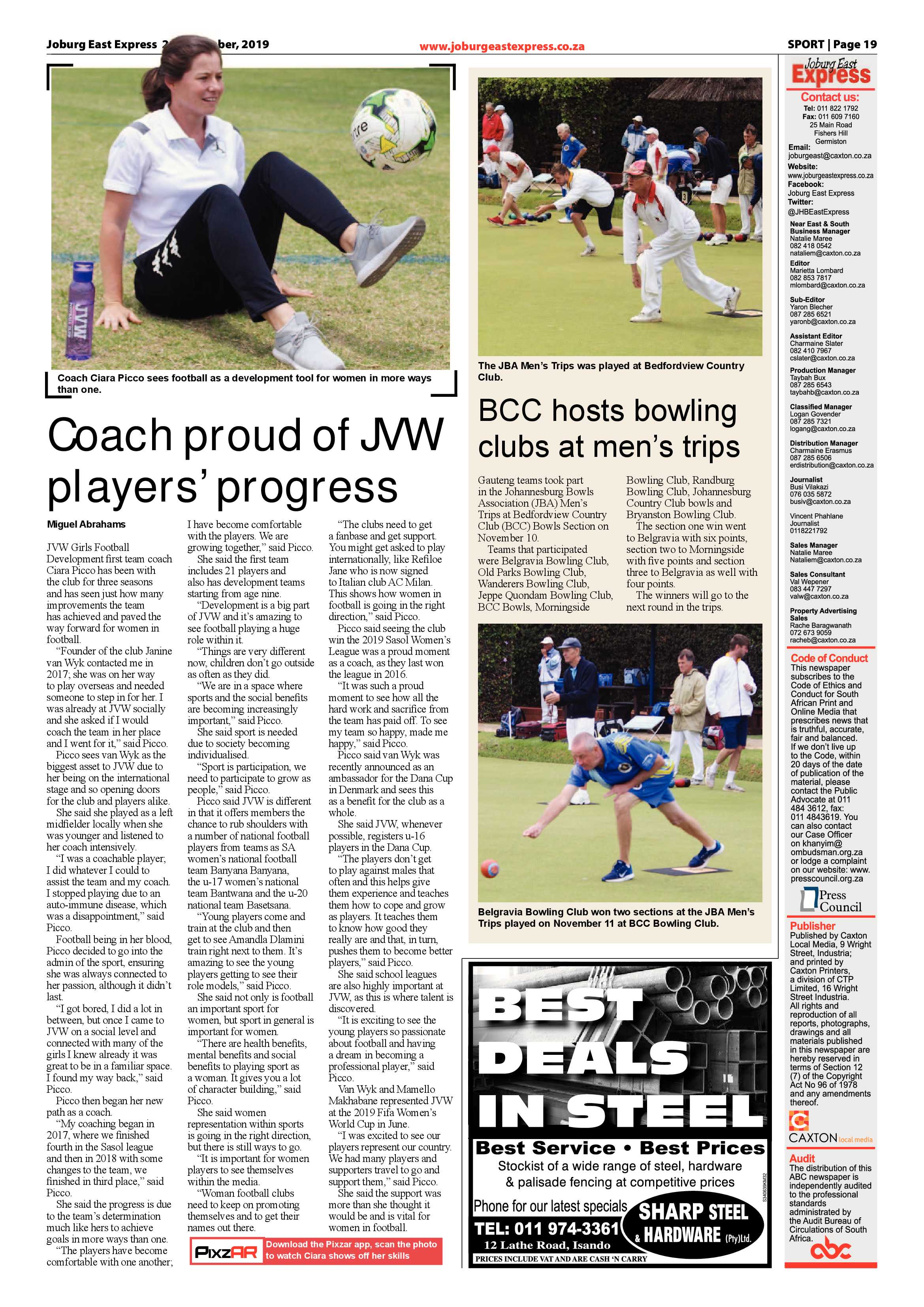 Joburg East Express 26 November 2019 page 19