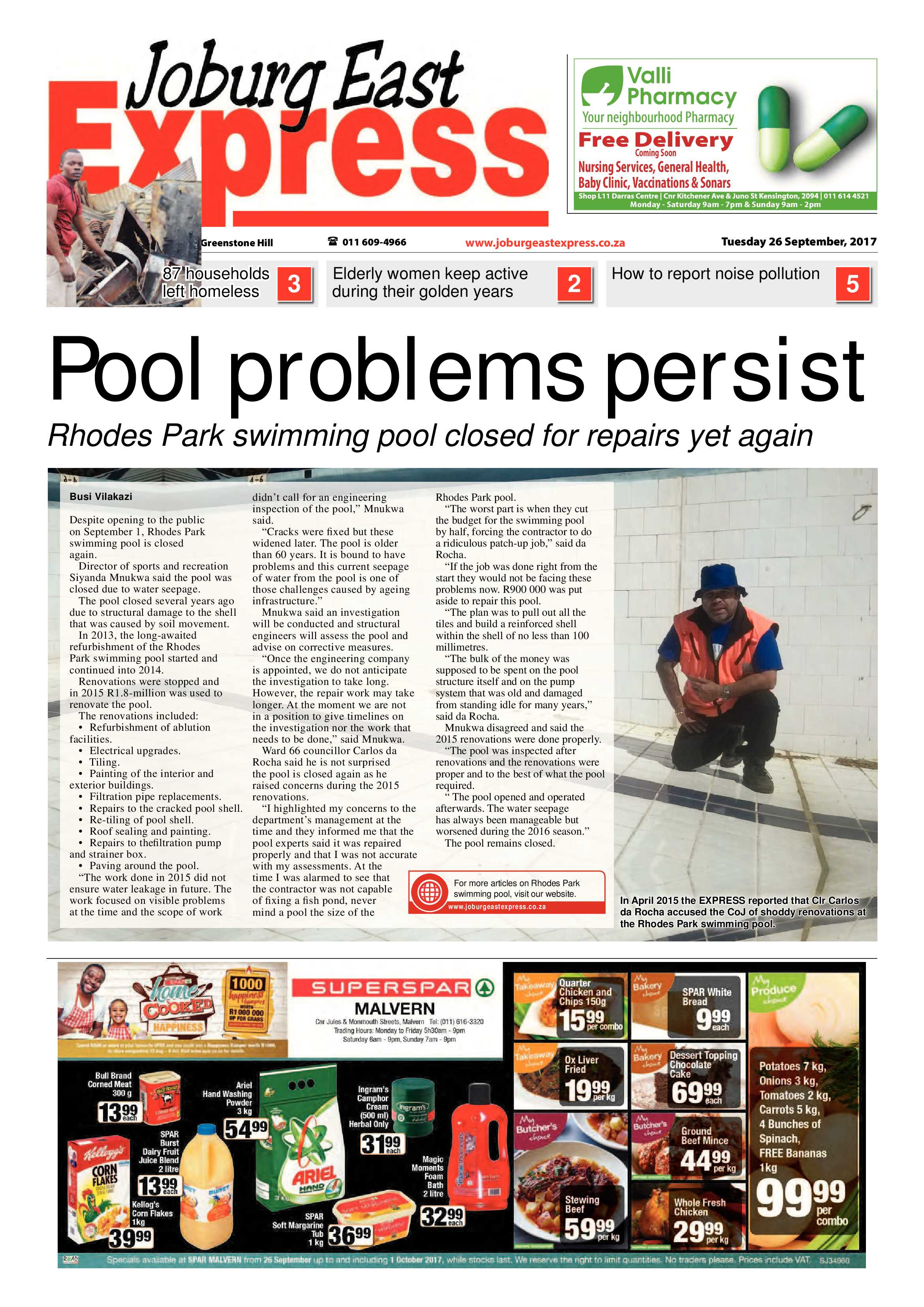 Joburg East Express 26 September 2017 page 1