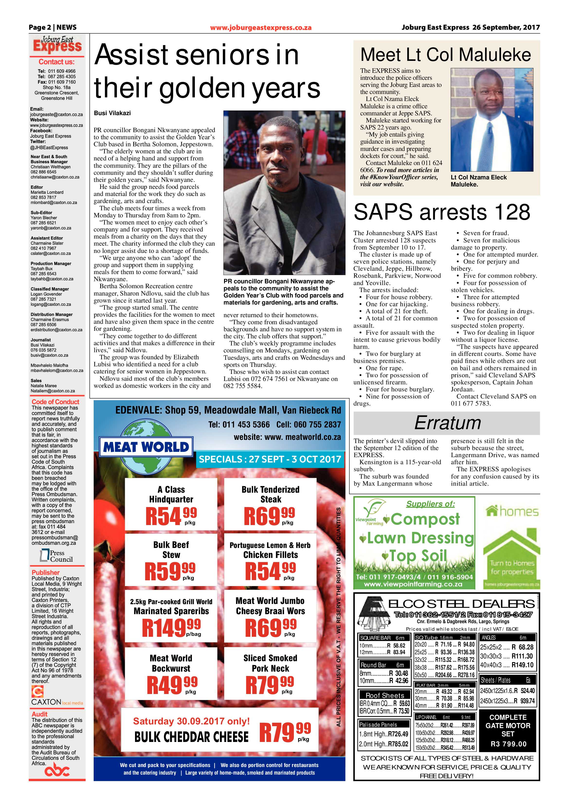 Joburg East Express 26 September 2017 page 2